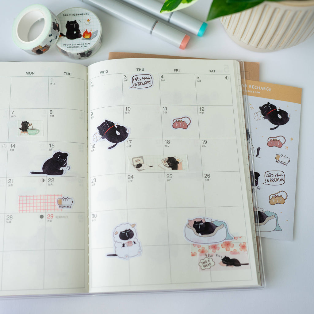 Funny Work Life Cat Sticker Sheet