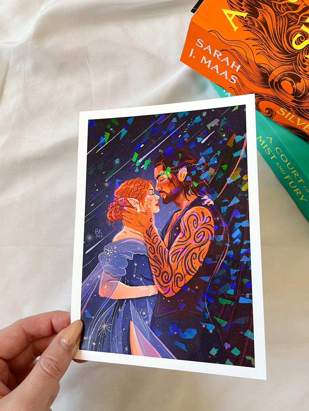 Nesta and Cassian Holographic print