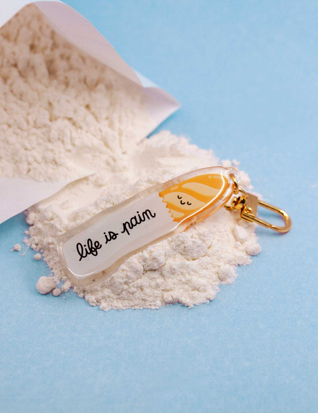 Joanna Behar - "Life is Pain" Baguette Keychain
