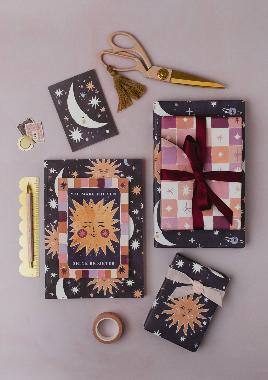 Dream Quilt Gift Wrap | Quilted Stars Wrapping Paper Sheets
