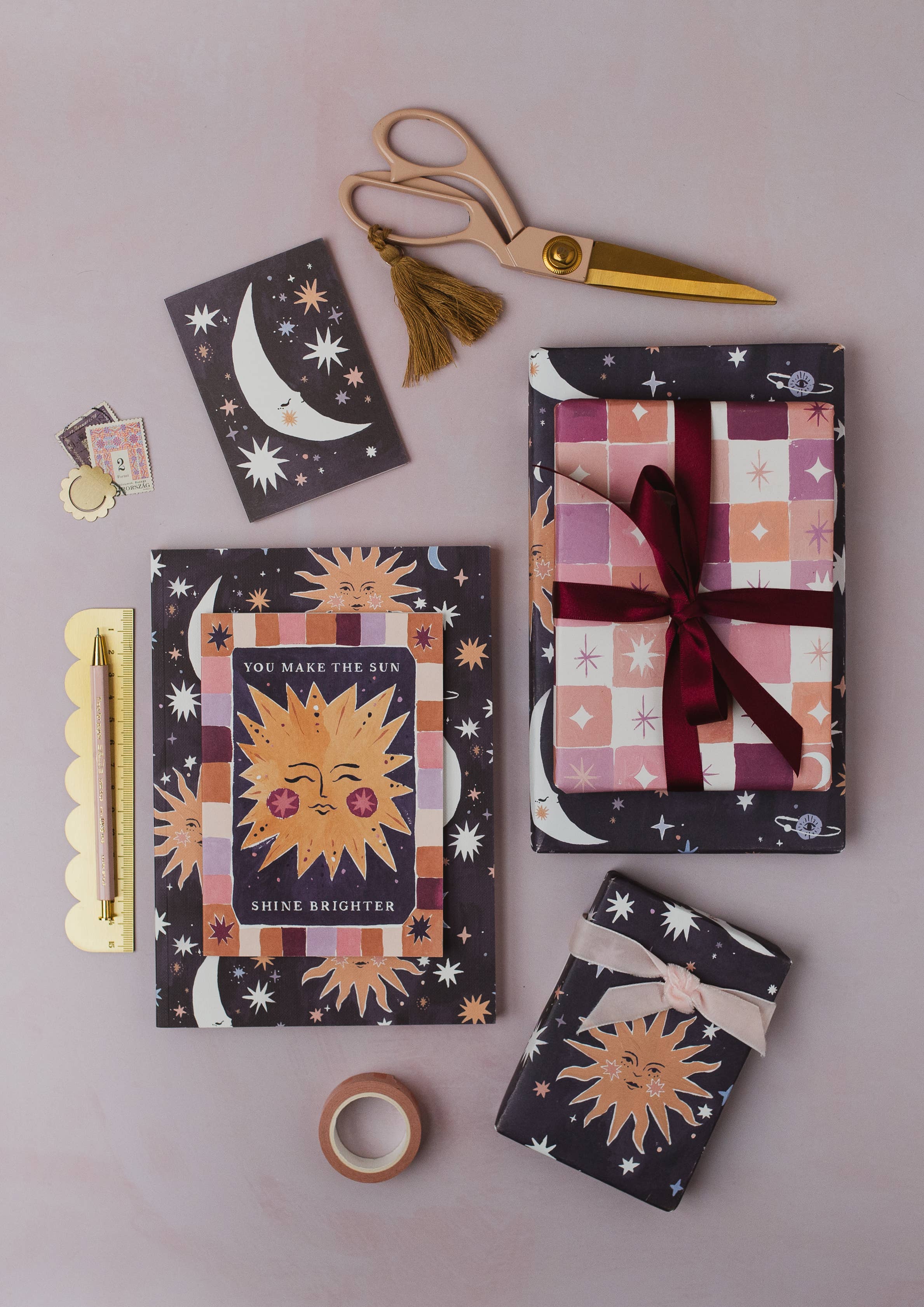 Dream Quilt Gift Wrap | Quilted Stars Wrapping Paper Sheets