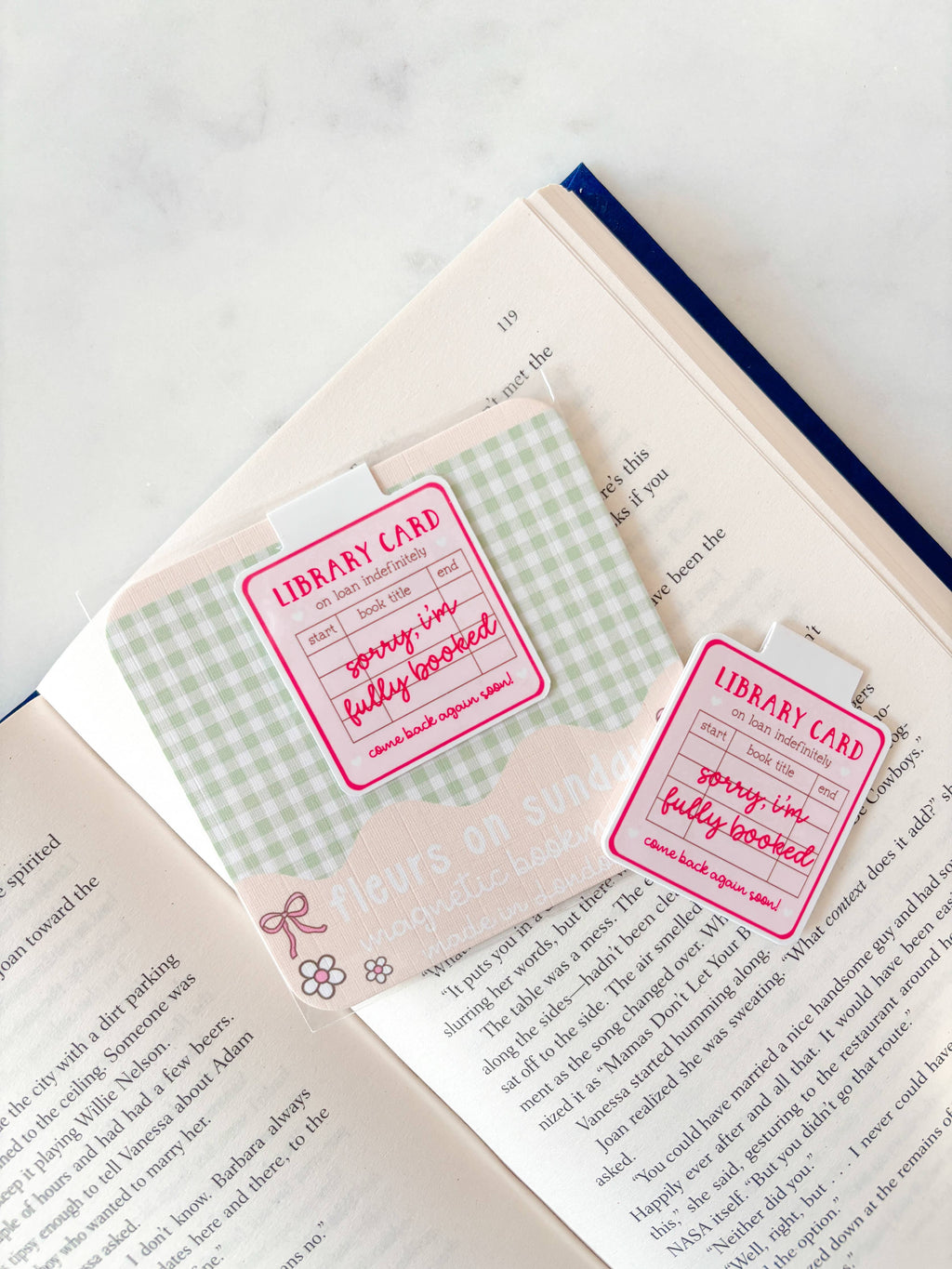 Fleurs on Sunday - Library Card Fully Booked Magnetic Bookmark