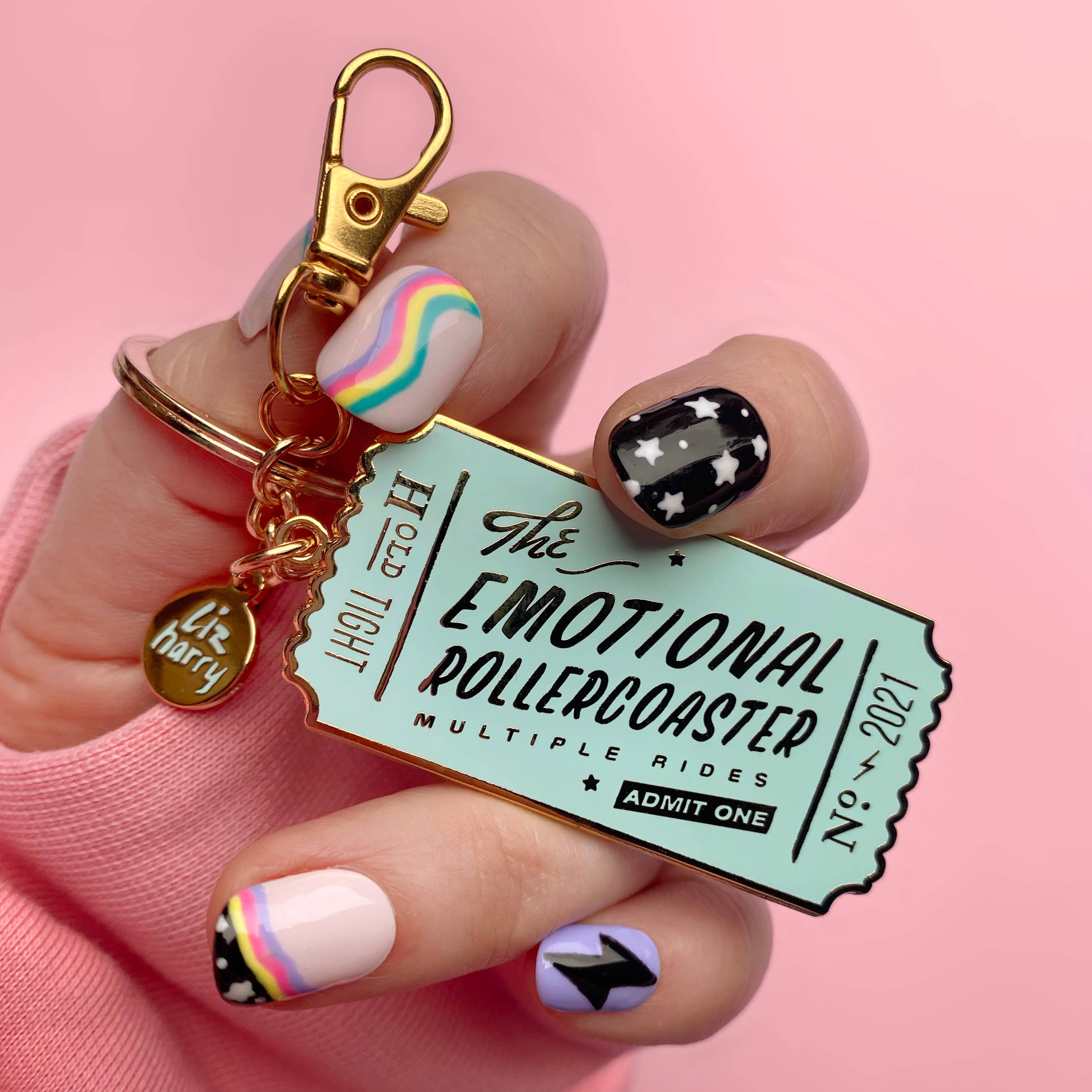 Emotional Rollercoaster Ticket Keychain