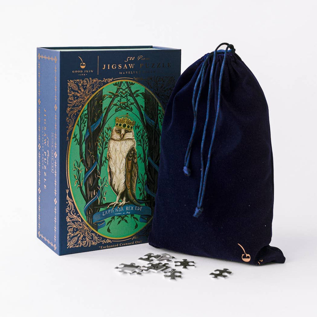 Enchanted Crowned Owl Cameo 500-Piece Puzzle