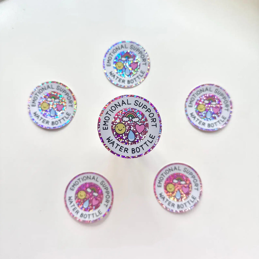 Waterproof Sticker | Water Bottle Pink Smiley Rainbow