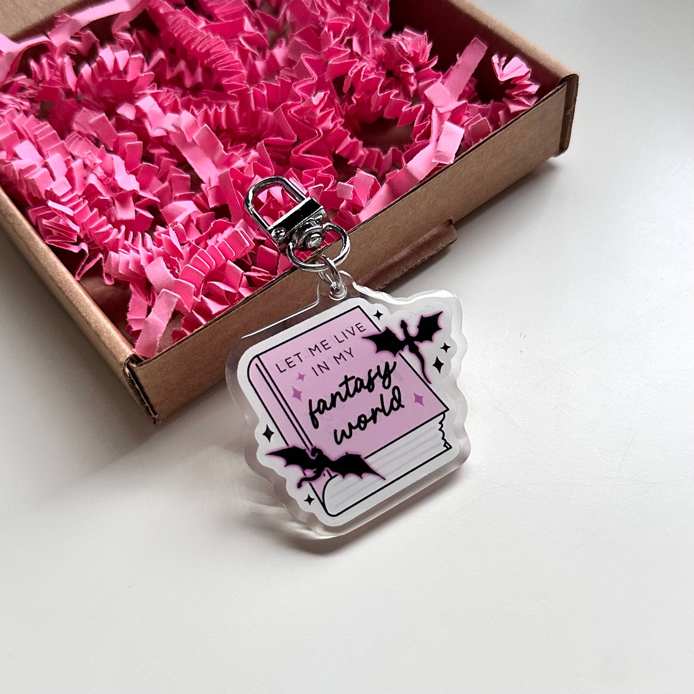 Fantasy World Keyring Dragon Romantasy Magic Gift