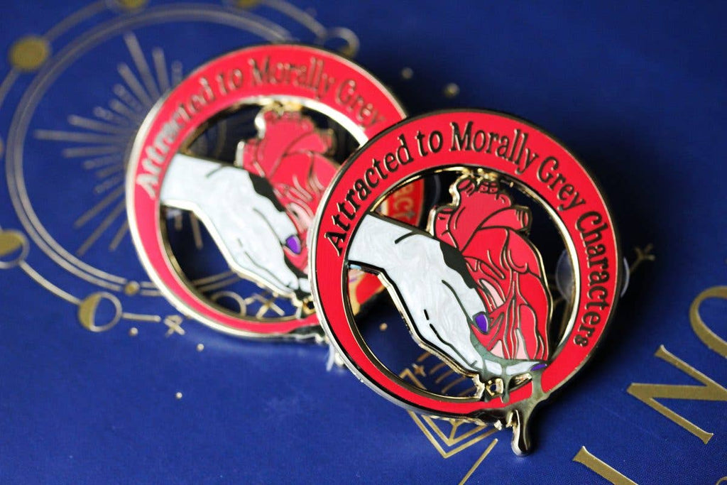 Morally Grey- book lover enamel pin