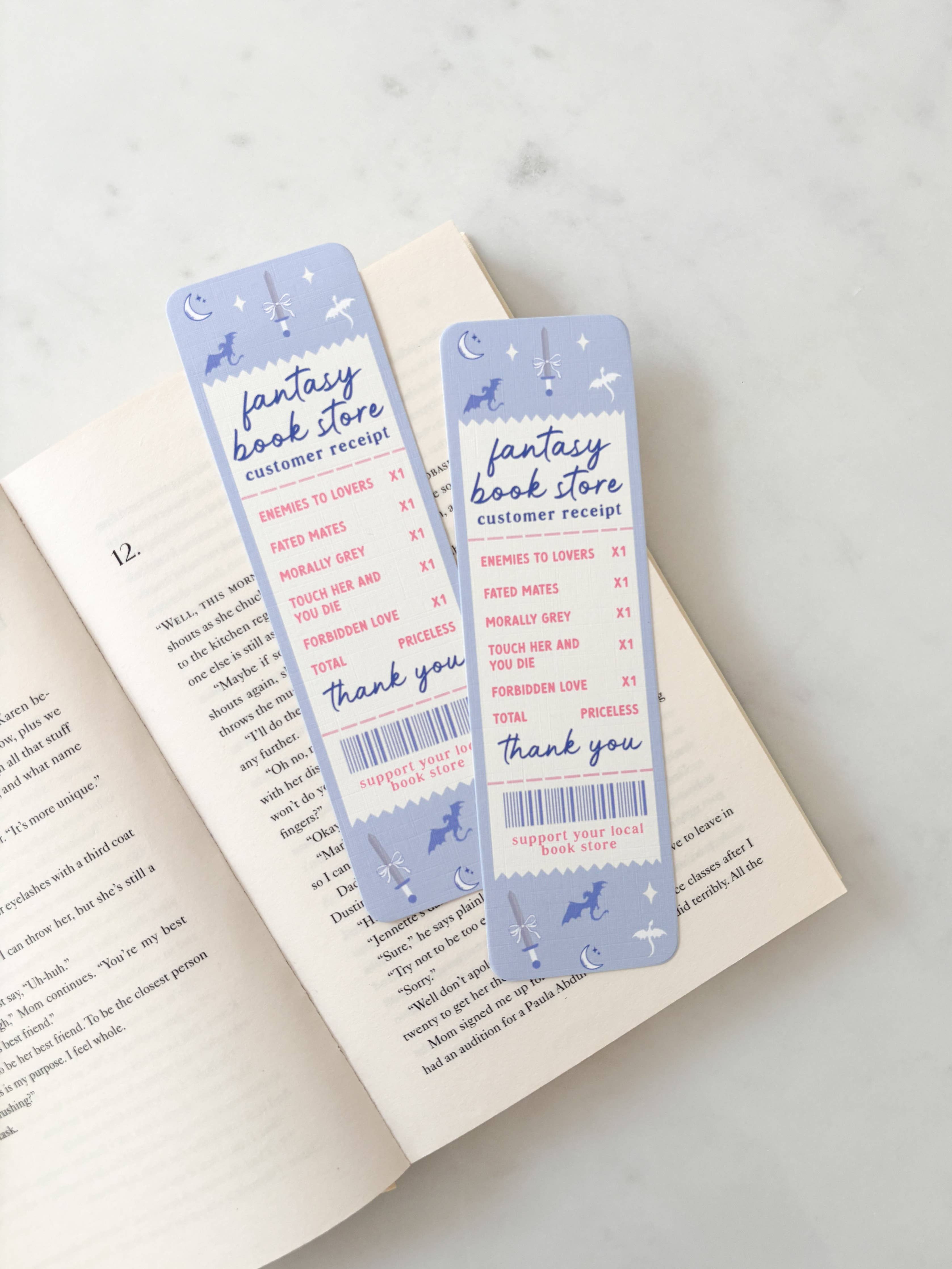 Fantasy Book Store Receipt Bookmark