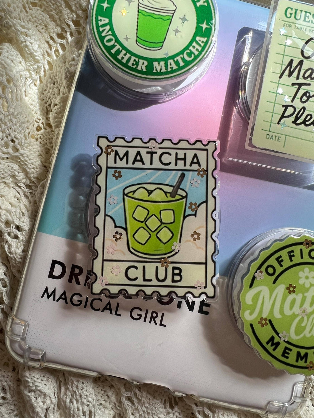 Matcha-Themed Kindle Grip & Phone Holder