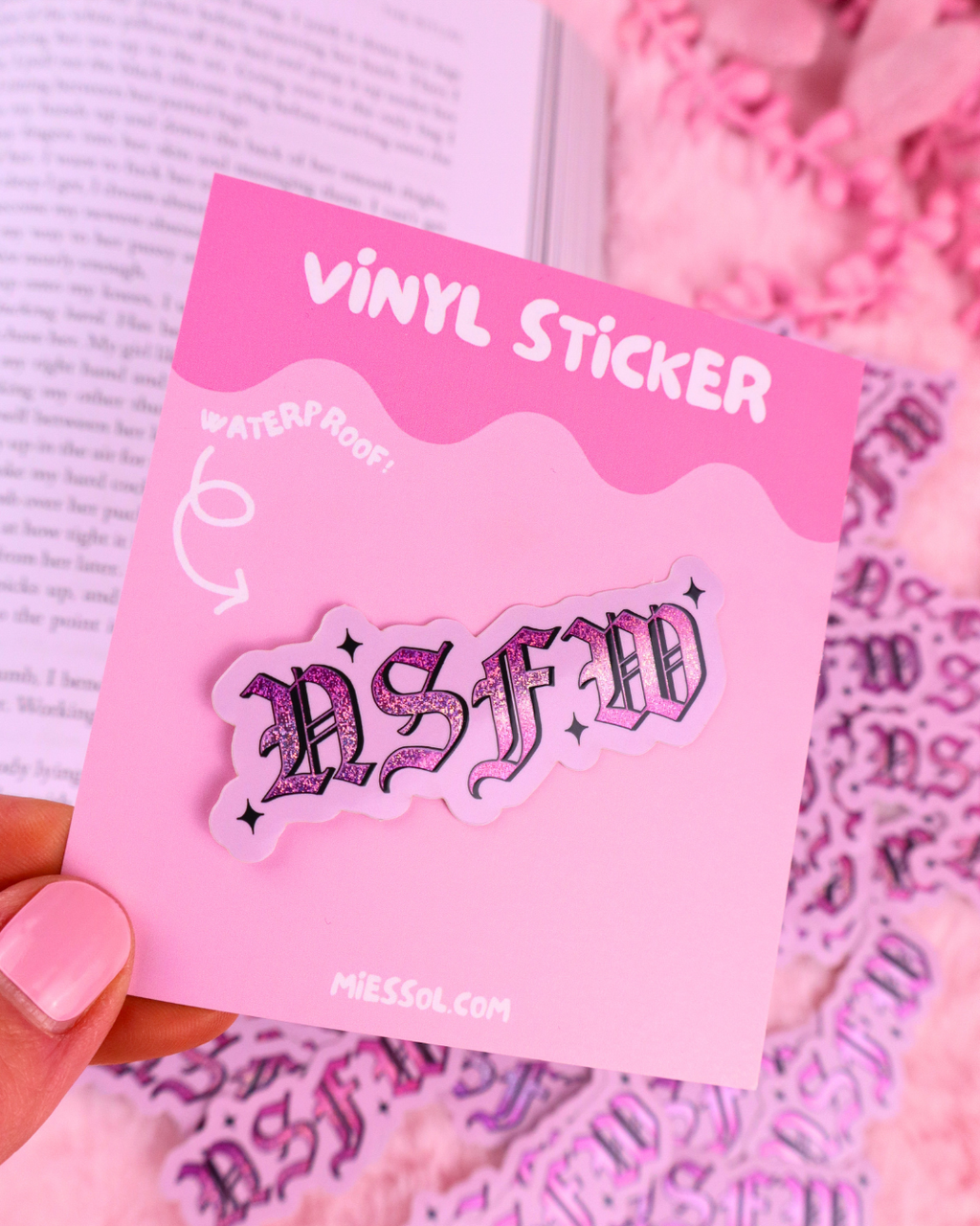NSFW Glitter Vinyl Bookish Waterproof Sticker