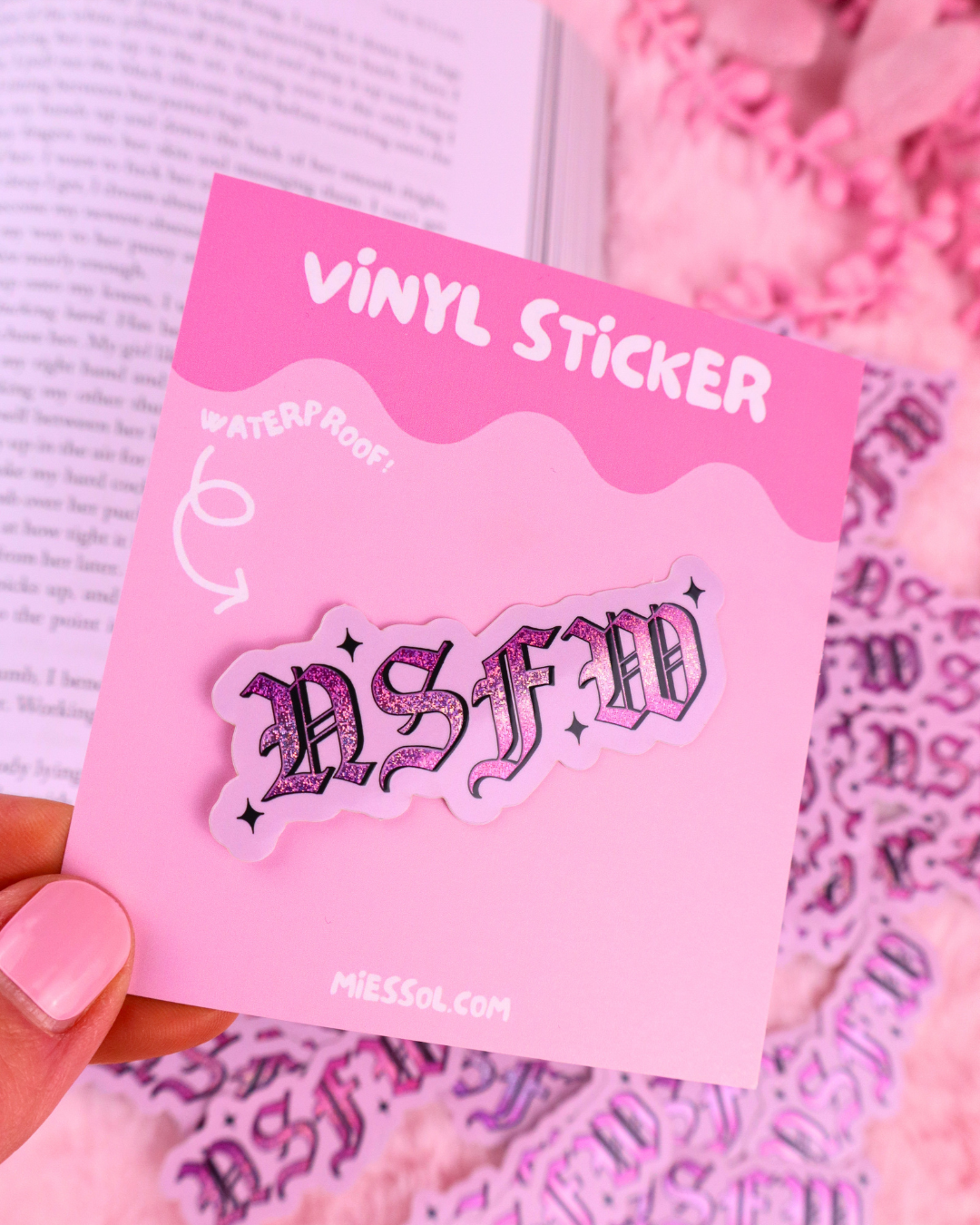 NSFW Glitter Vinyl Bookish Waterproof Sticker