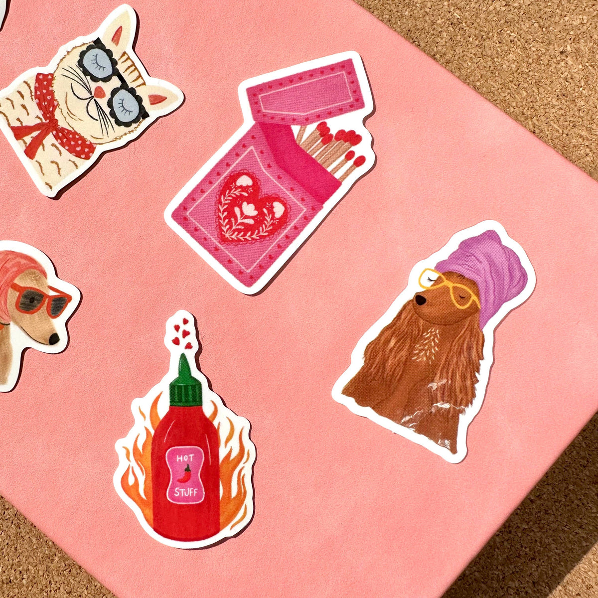 Pink Heart Matchbox Vinyl Sticker