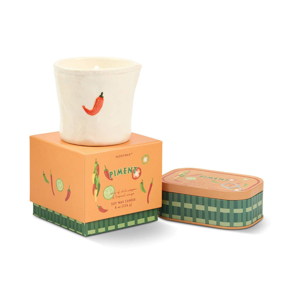 Paddywax Bistro 4.5oz/127g Piment Printed Tin Candle - Chilli & Mango