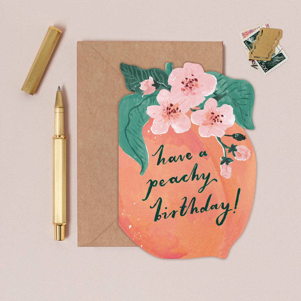 Peachy Birthday Card | Cute Fruity Birthday Cards