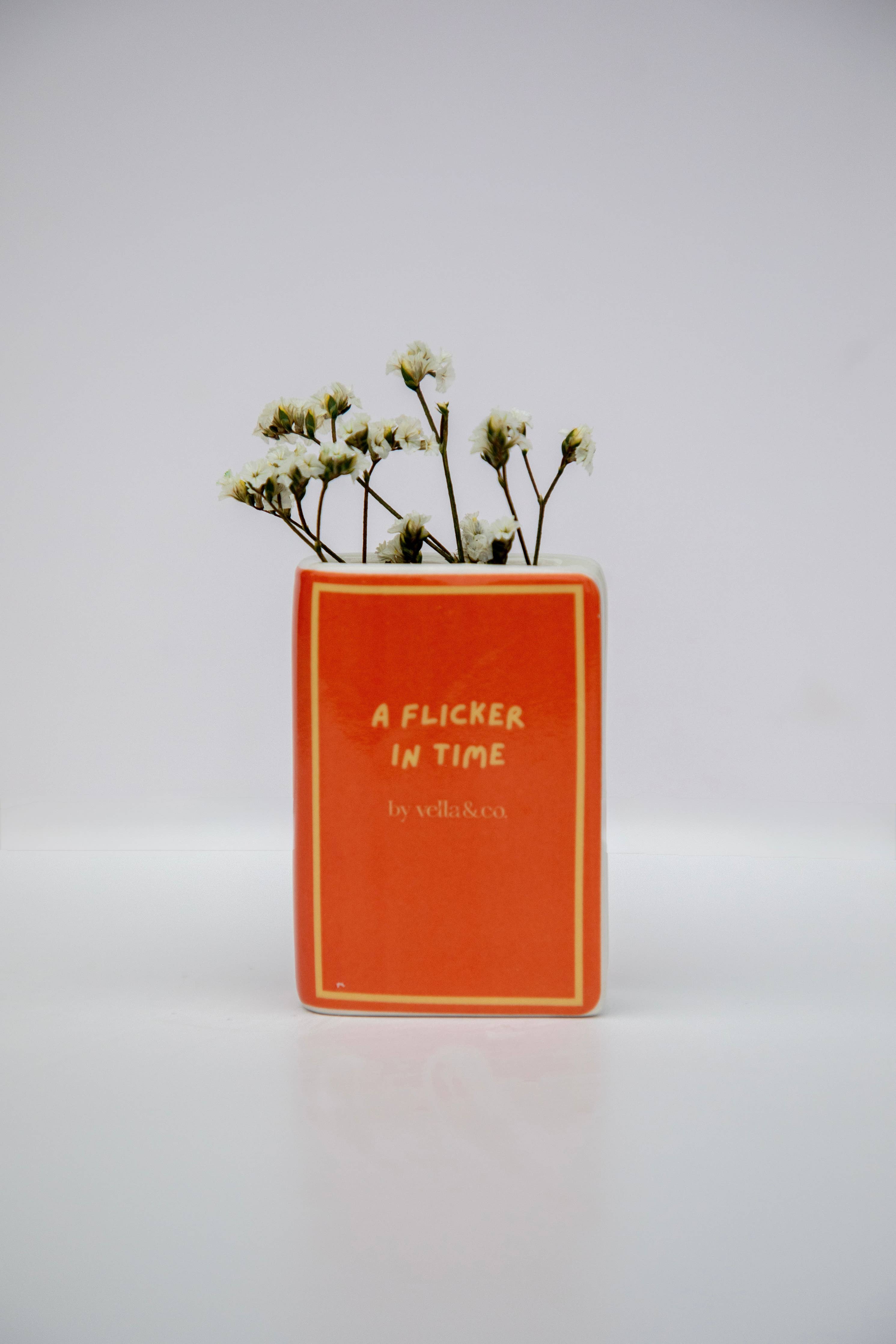 Ceramic Book-Shaped Match Holder & Bud Vase