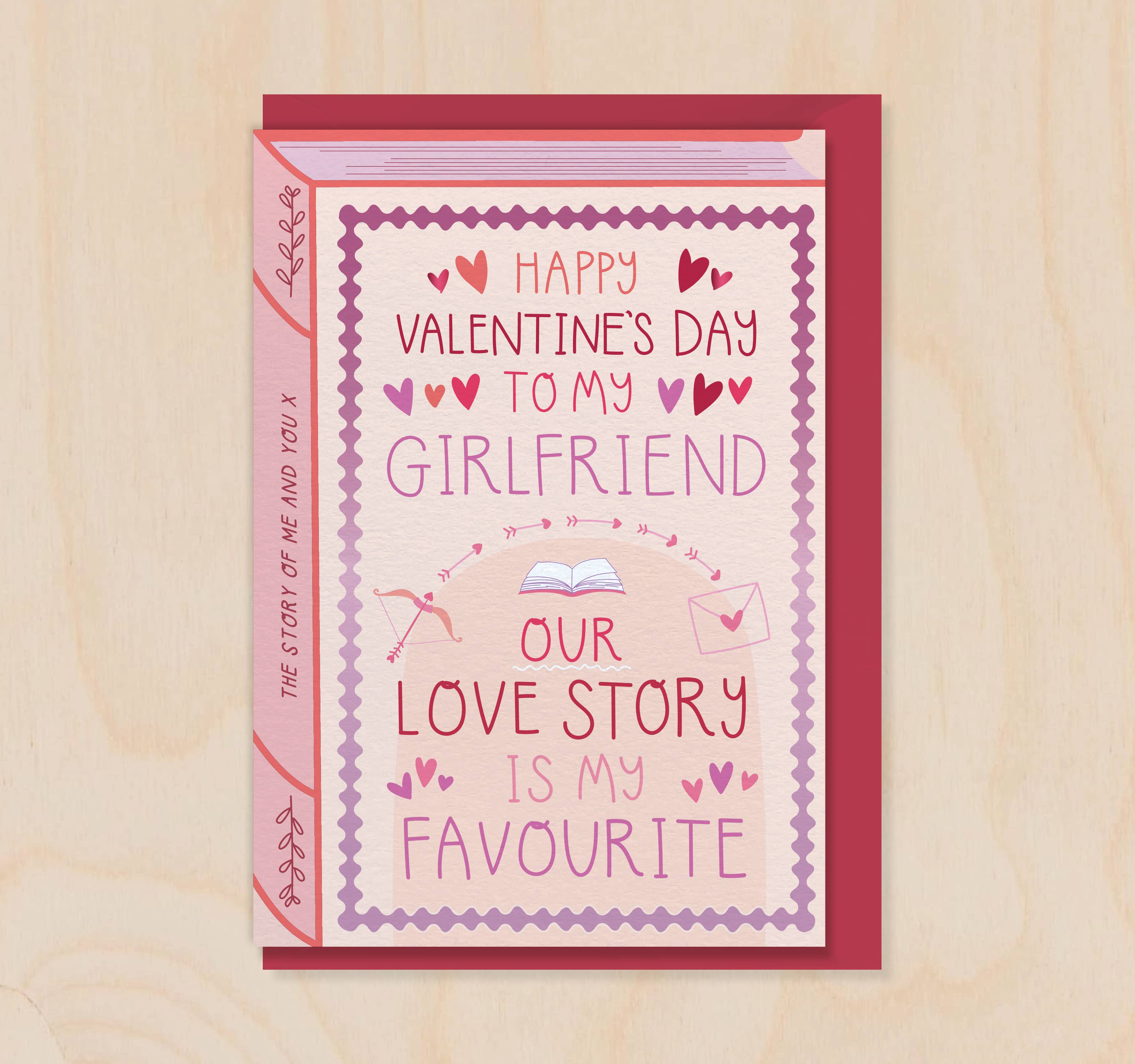 Valentine's Girlfriend - Our Love Story – Book Greeting Card