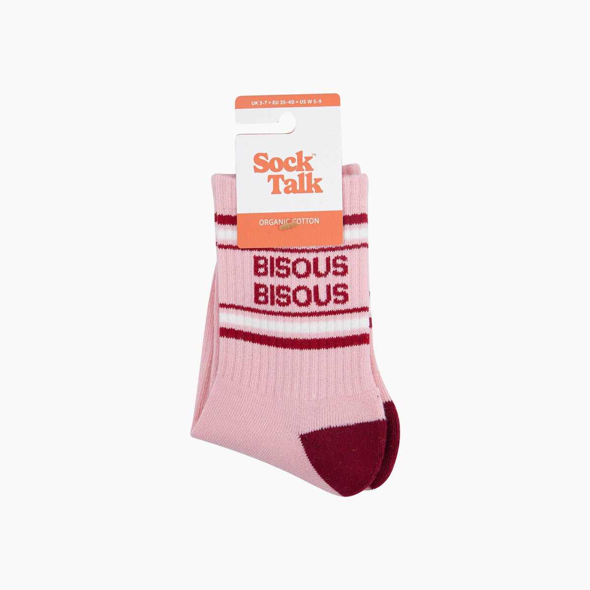 Bisous Bisous Organic Cotton Sports Socks in Pink