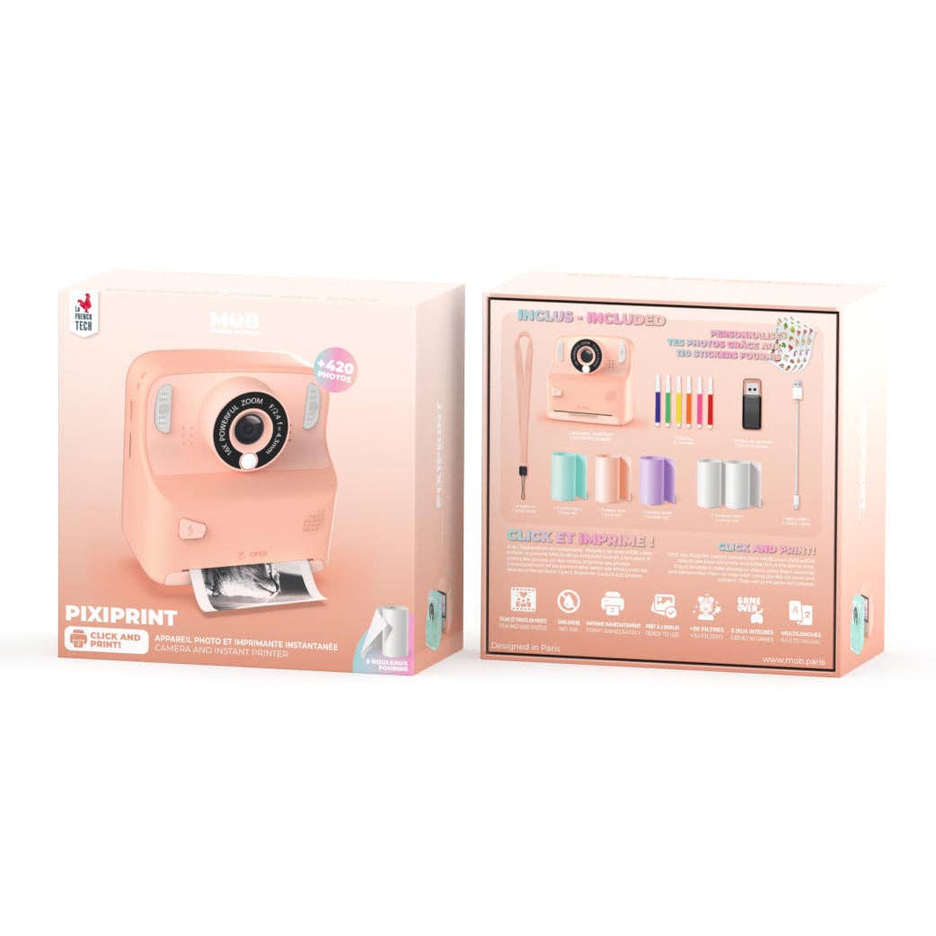PixiPrint Pink – Camera for kids Click & Print