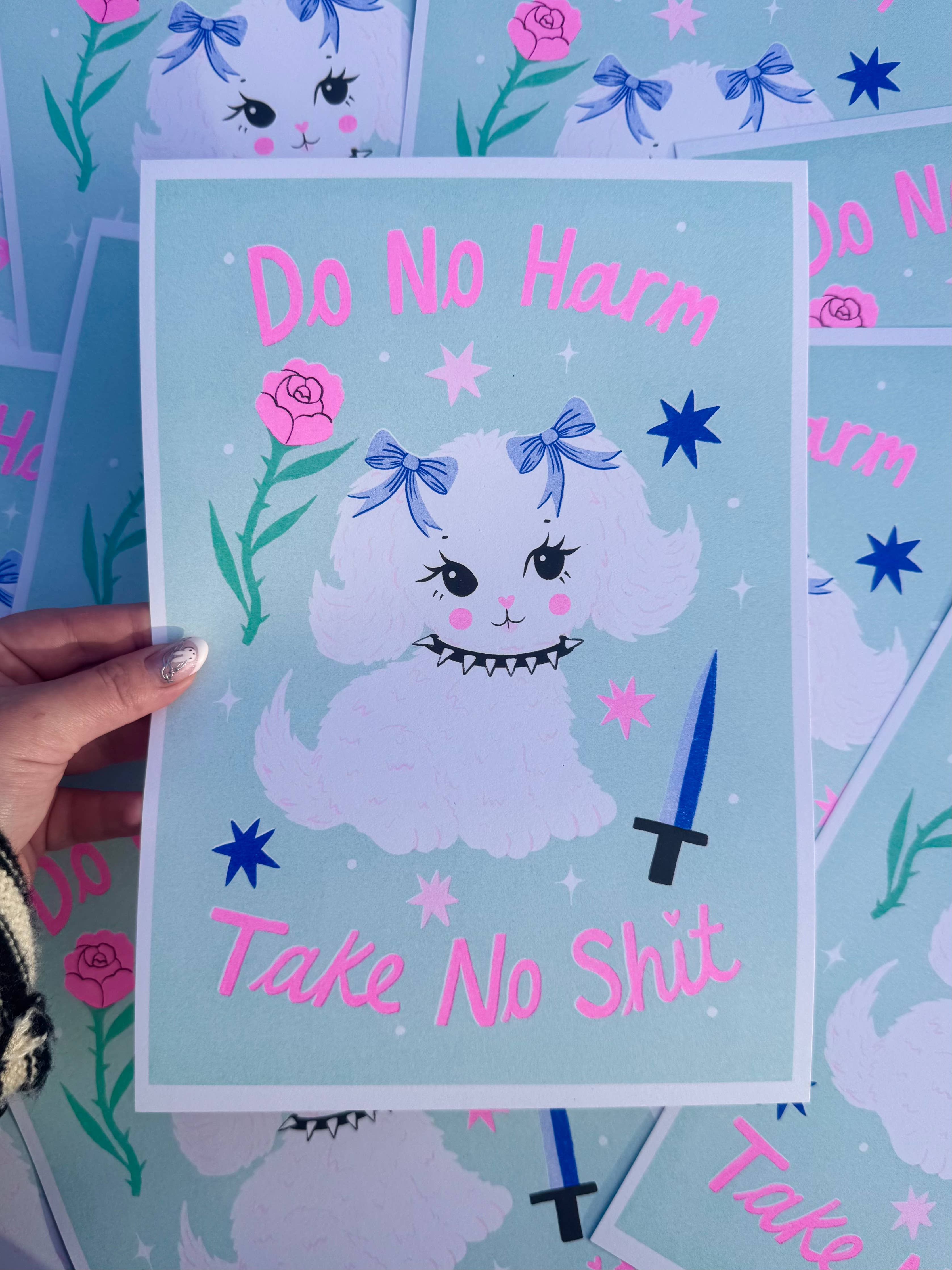 Do No Harm, Take No Shit A4 Risograph Print