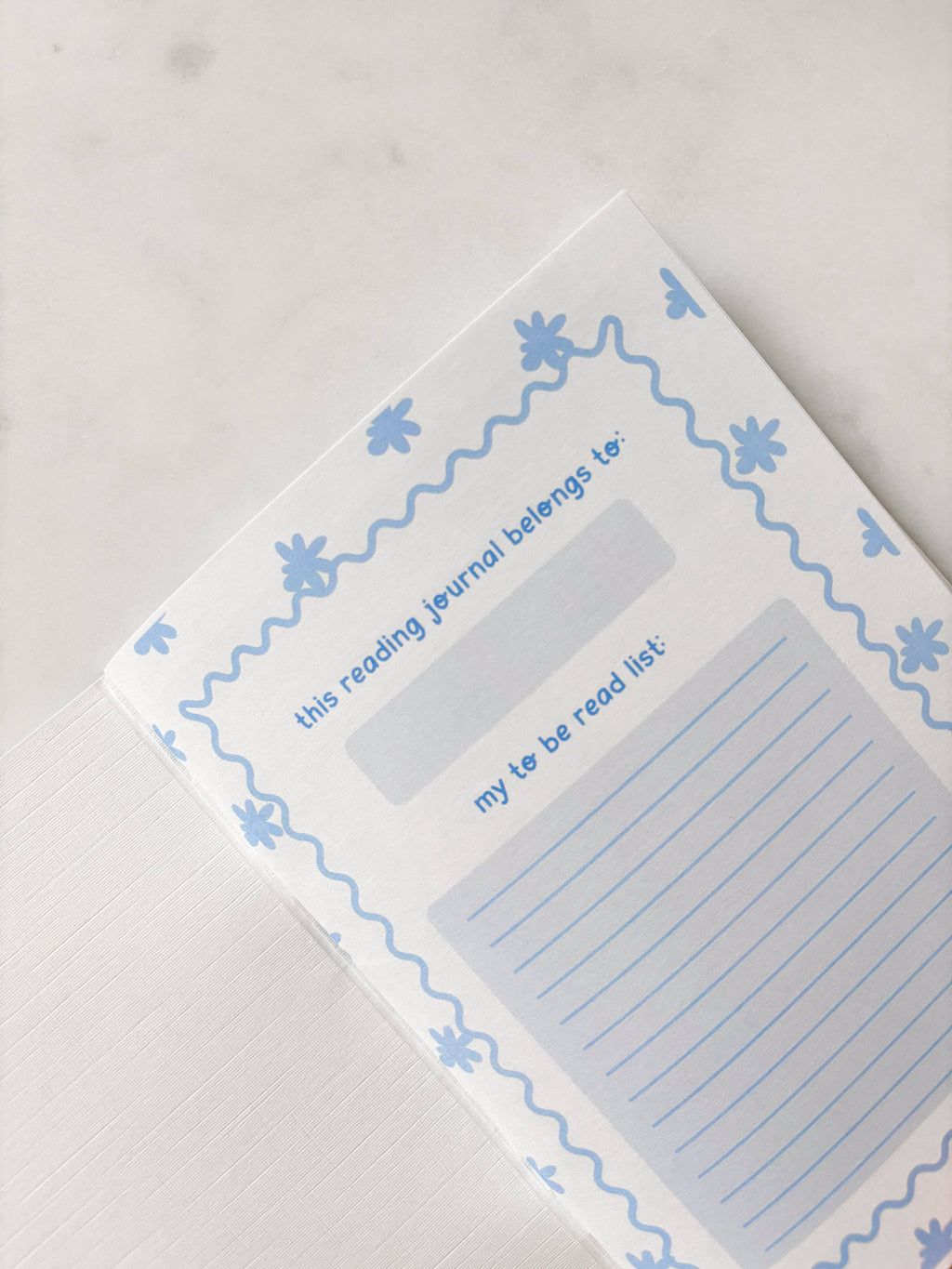 Blue Floral Reading Journal | A5 Book Review Notebook