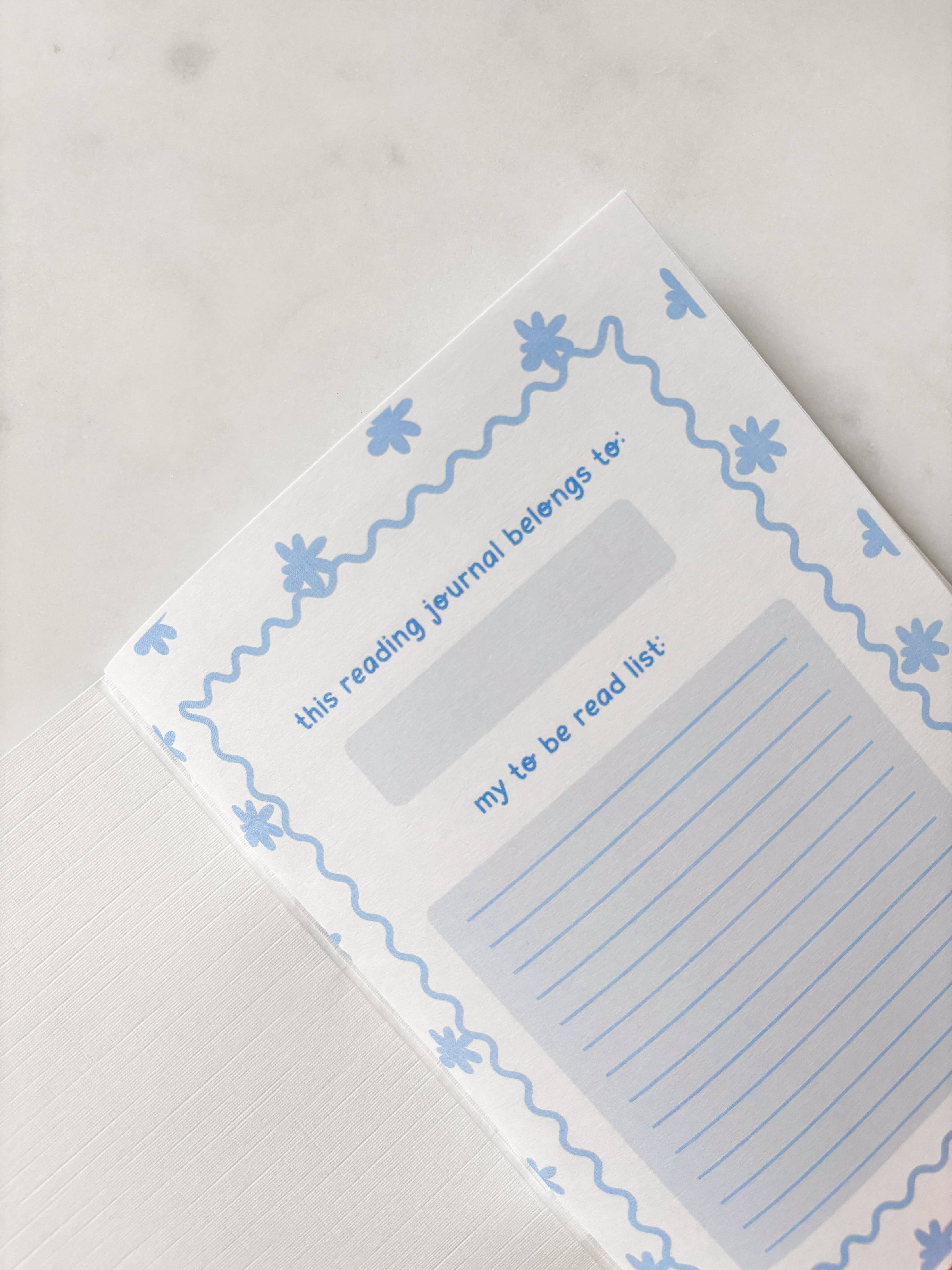 Blue Floral Reading Journal | A5 Book Review Notebook