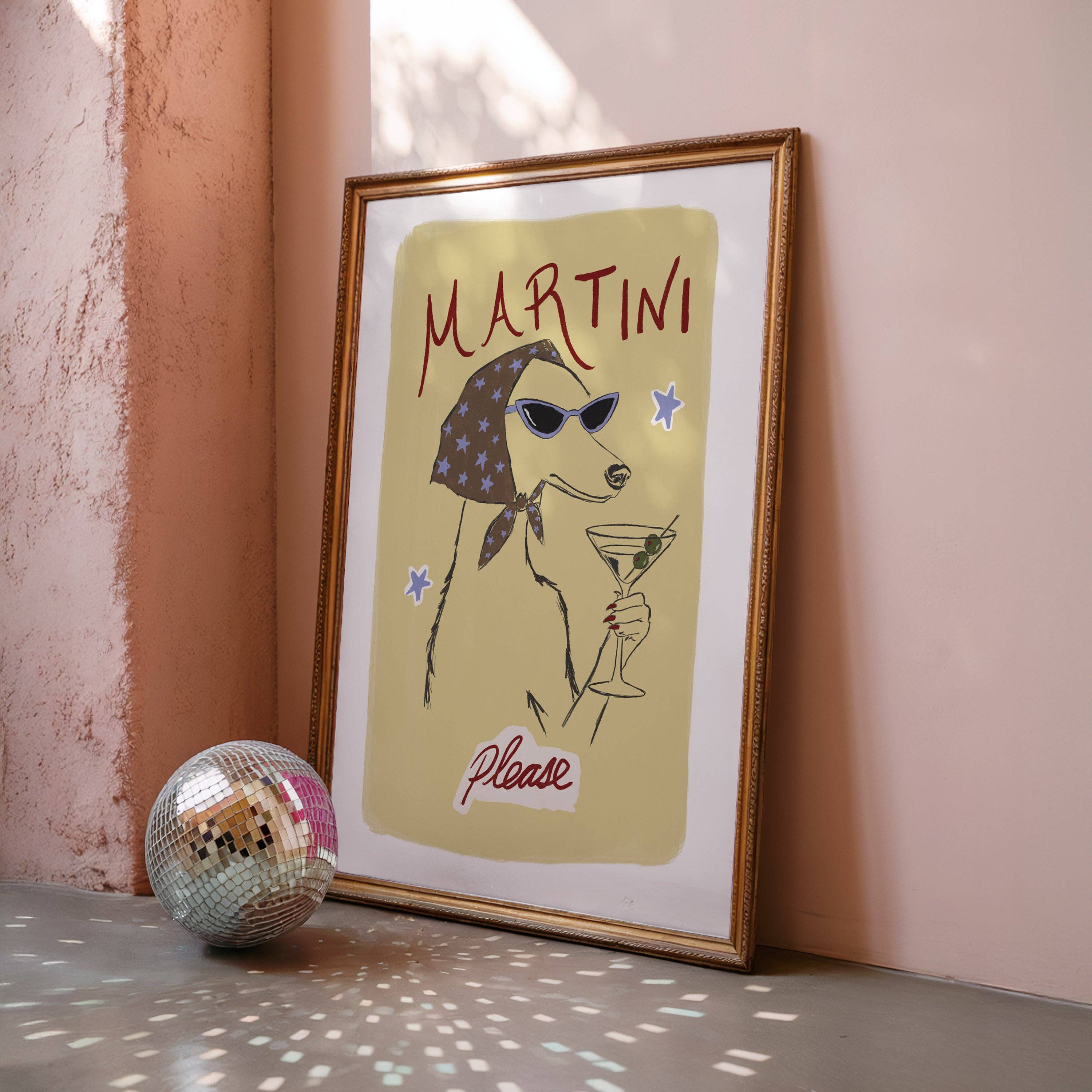 Martini Please Whippet Print