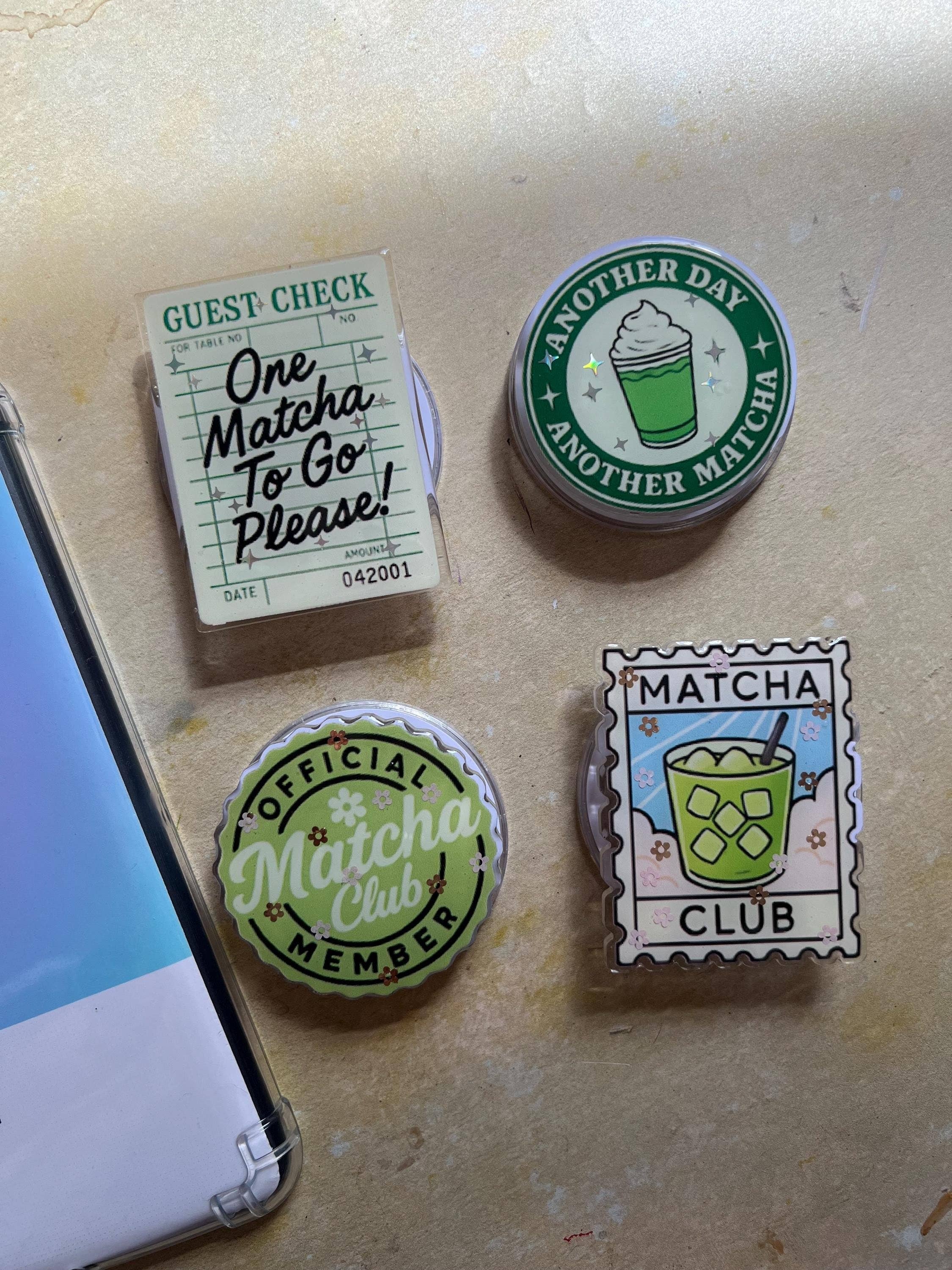 Matcha-Themed Kindle Grip & Phone Holder