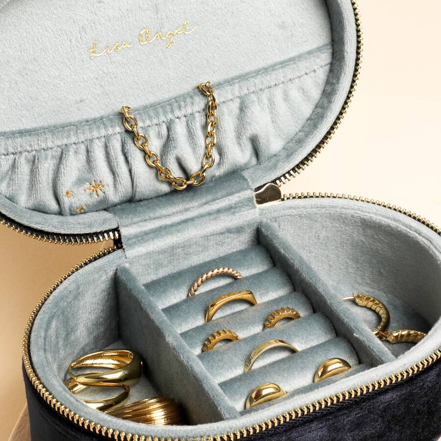 Written In The Stars Velvet Oval Jewellery Case box