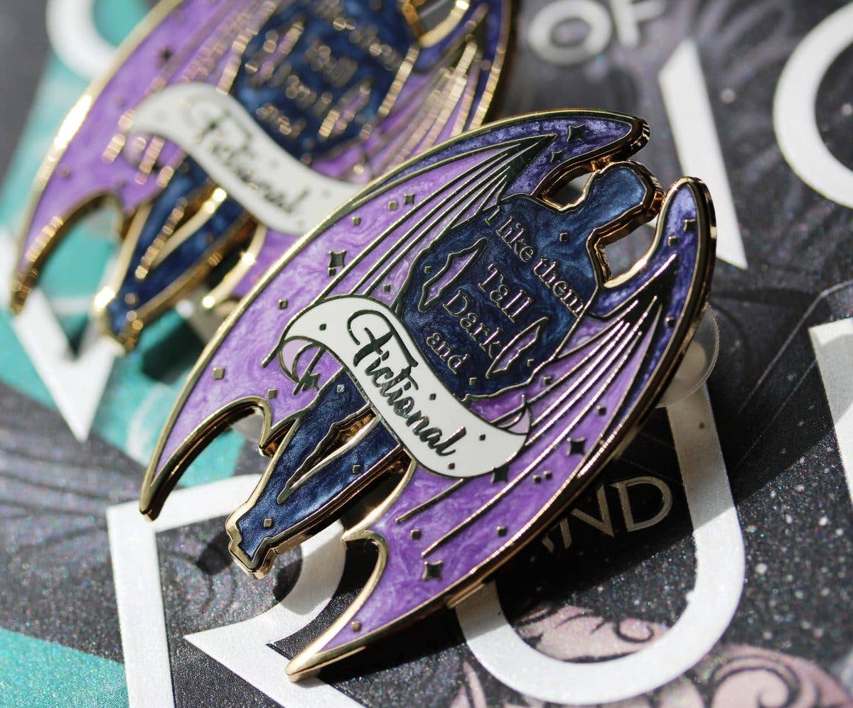 Geek and Artsy - Tall Dark and Fictional Enamel Pin