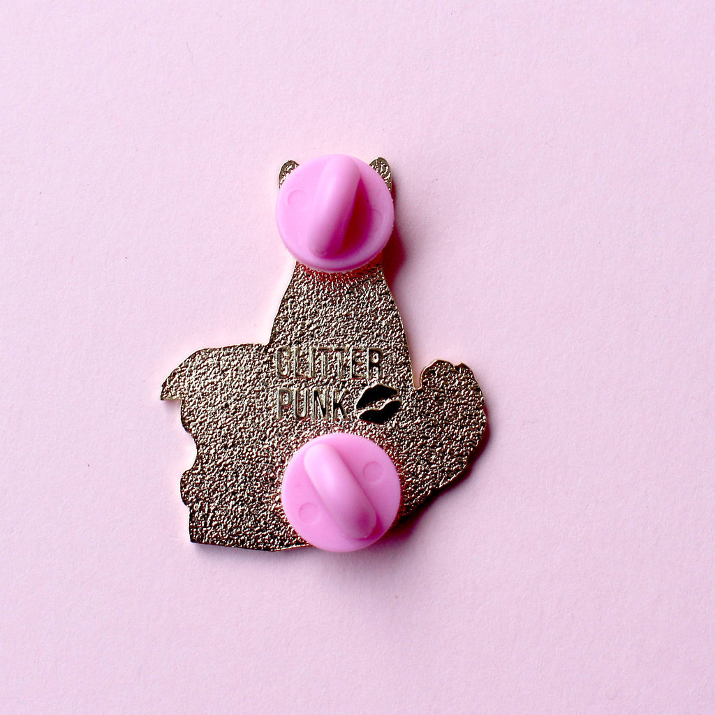 Glitter Punk - Just One More Page Book Cat Enamel Pin
