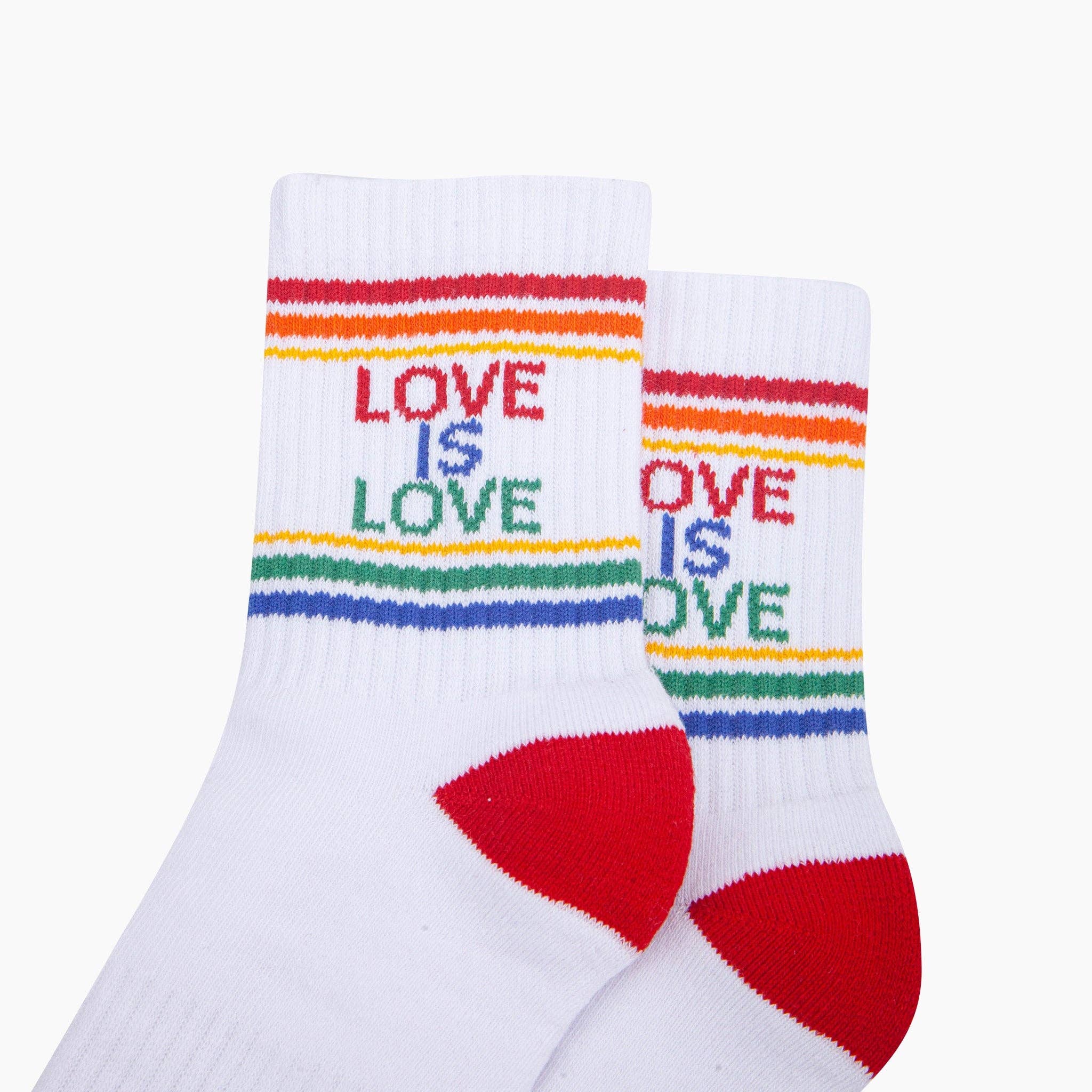 Love Is Love Organic Cotton Sports Socks in White/Multi