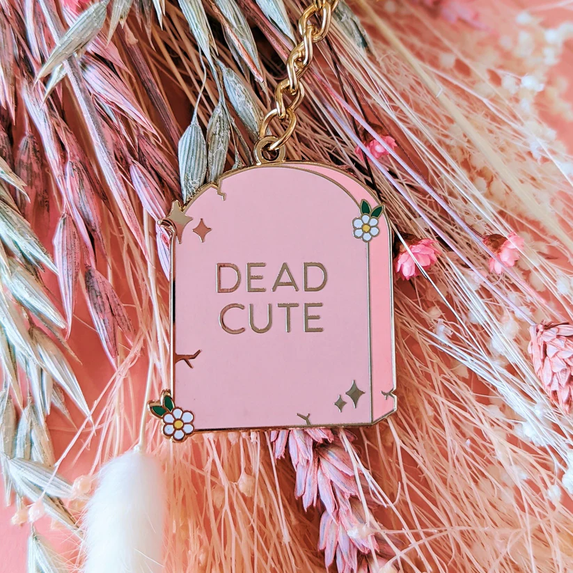 Dead Cute Tombstone Keyring