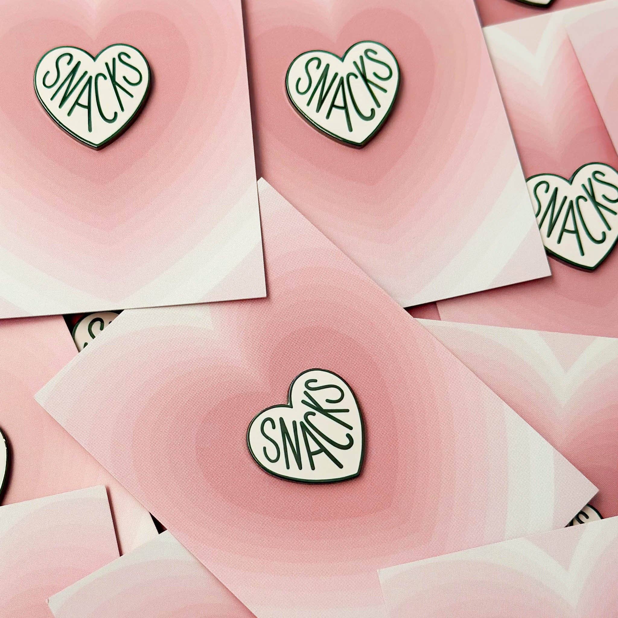 Alphabet Bags - Heart Snacks Enamel Pin