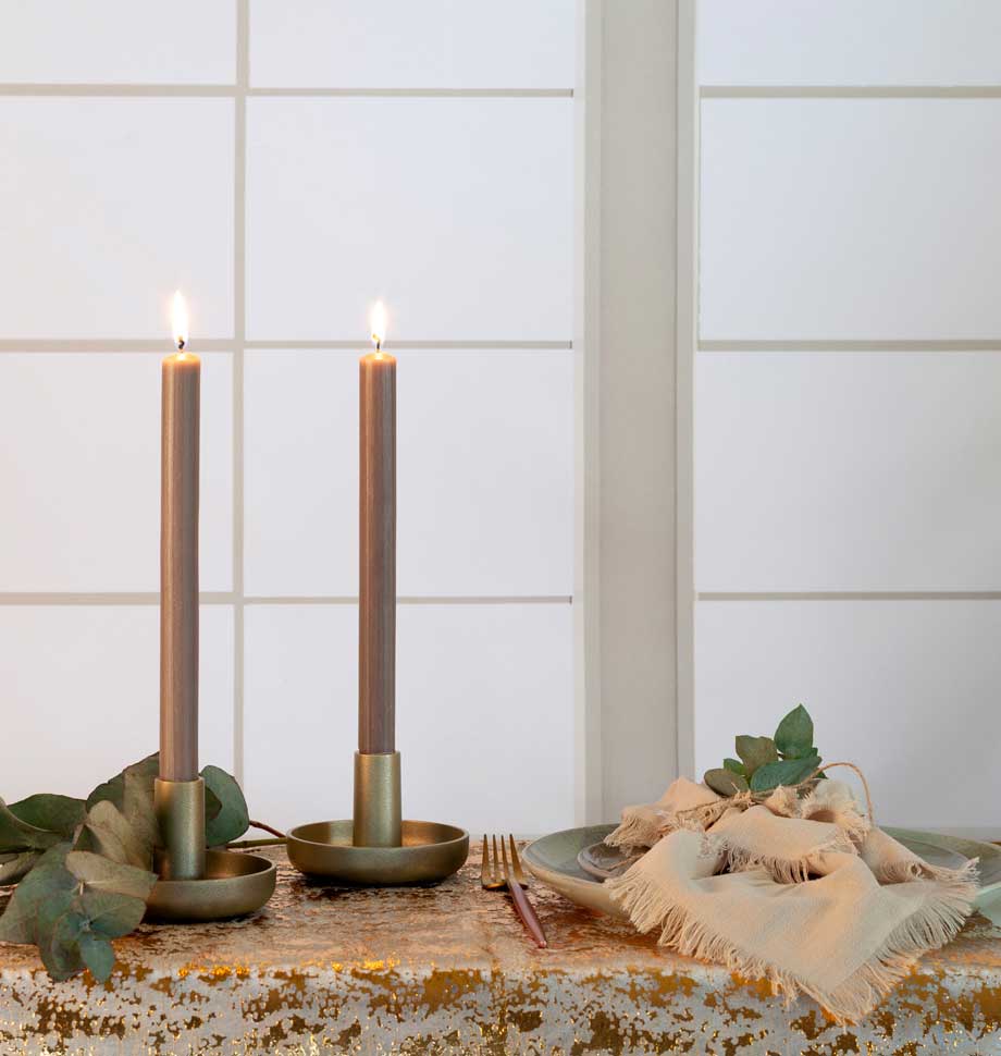 Shearer Candles - Taupe 8 inch Dinner Candles