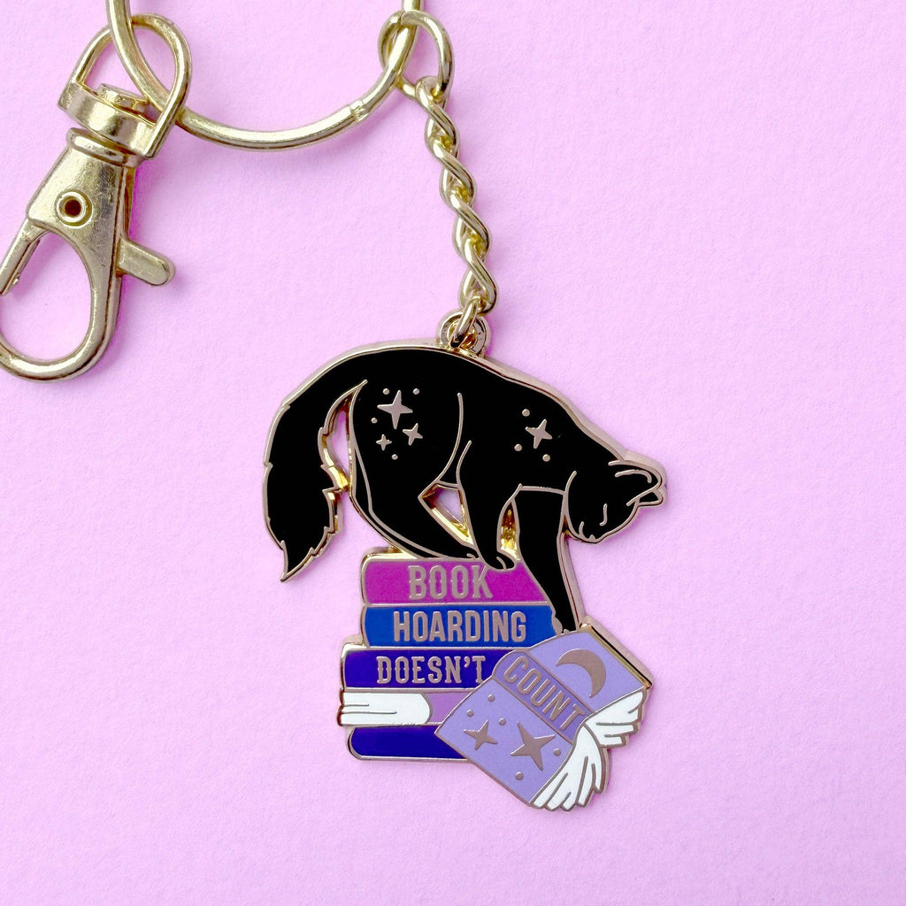 Glitter Punk - Book Hoarding Doesn't Count keychain