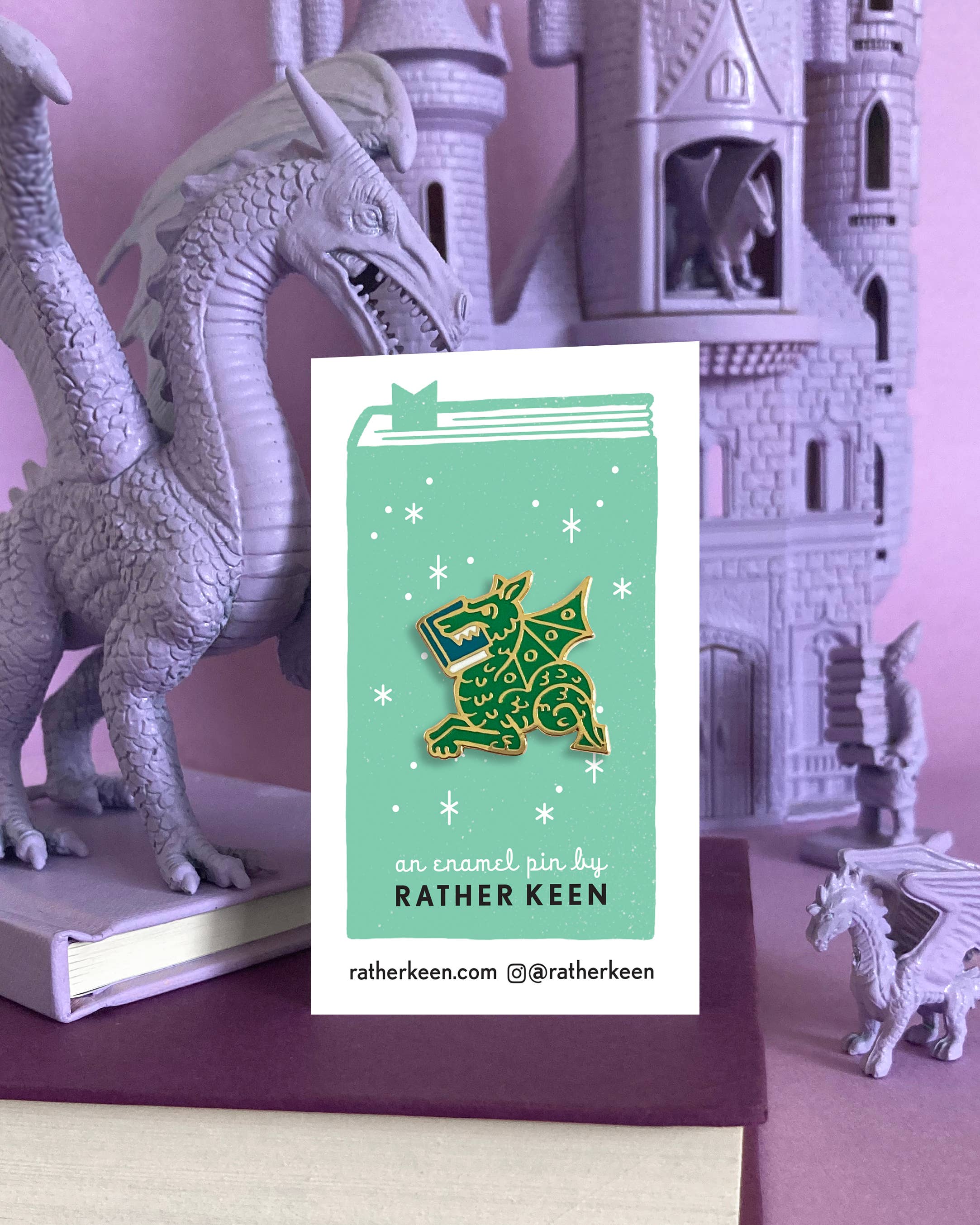 Rather Keen - Book Wyrm Enamel Pin