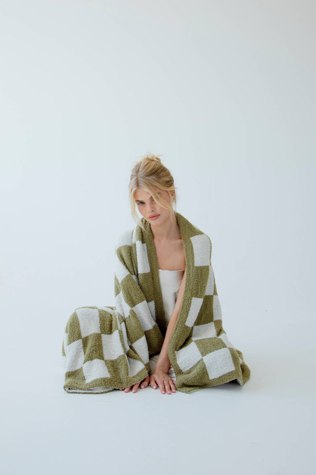 The Teddy Throw - 100% Recycled - Khaki Check - AW26