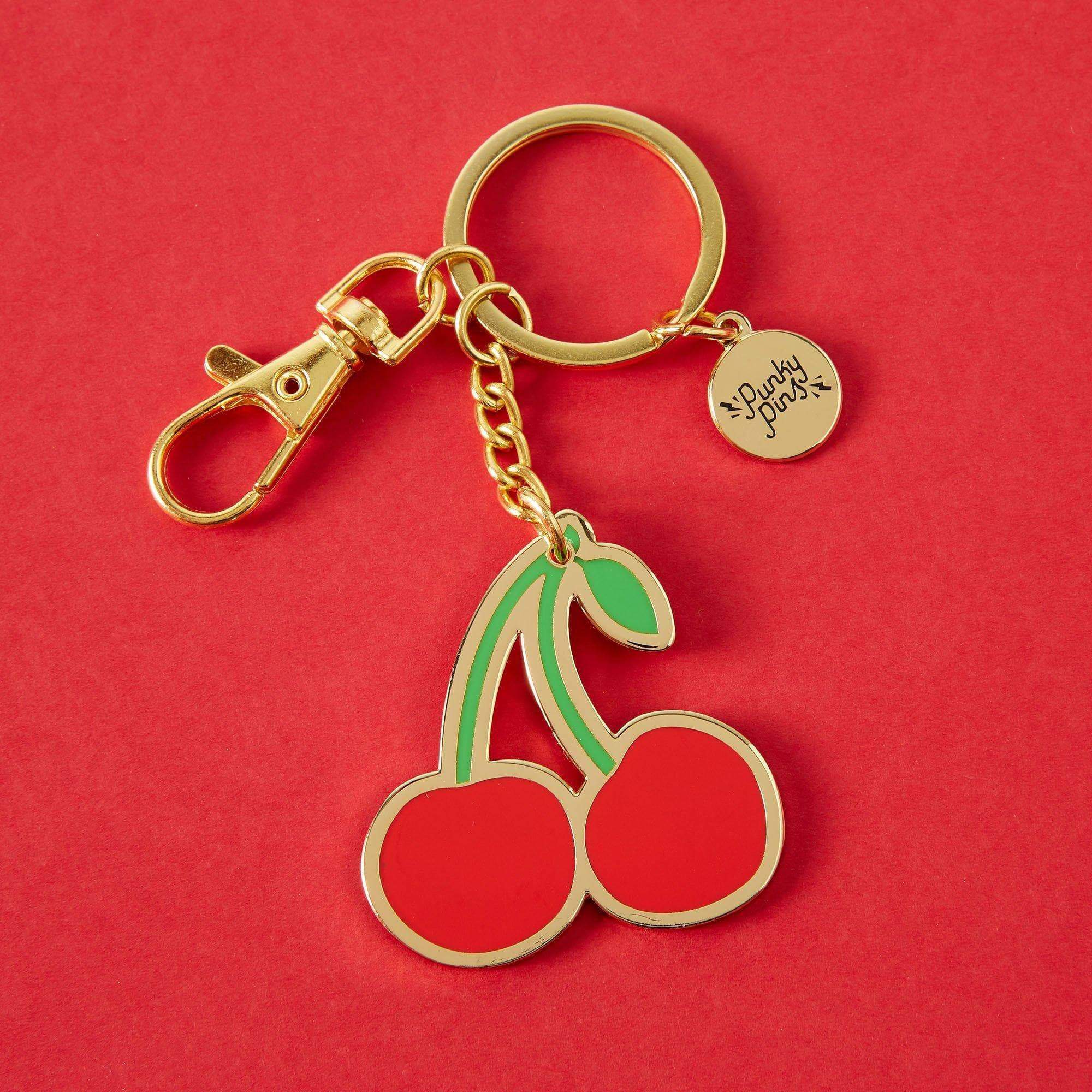 Punky Pins: Cherry Enamel Keyring