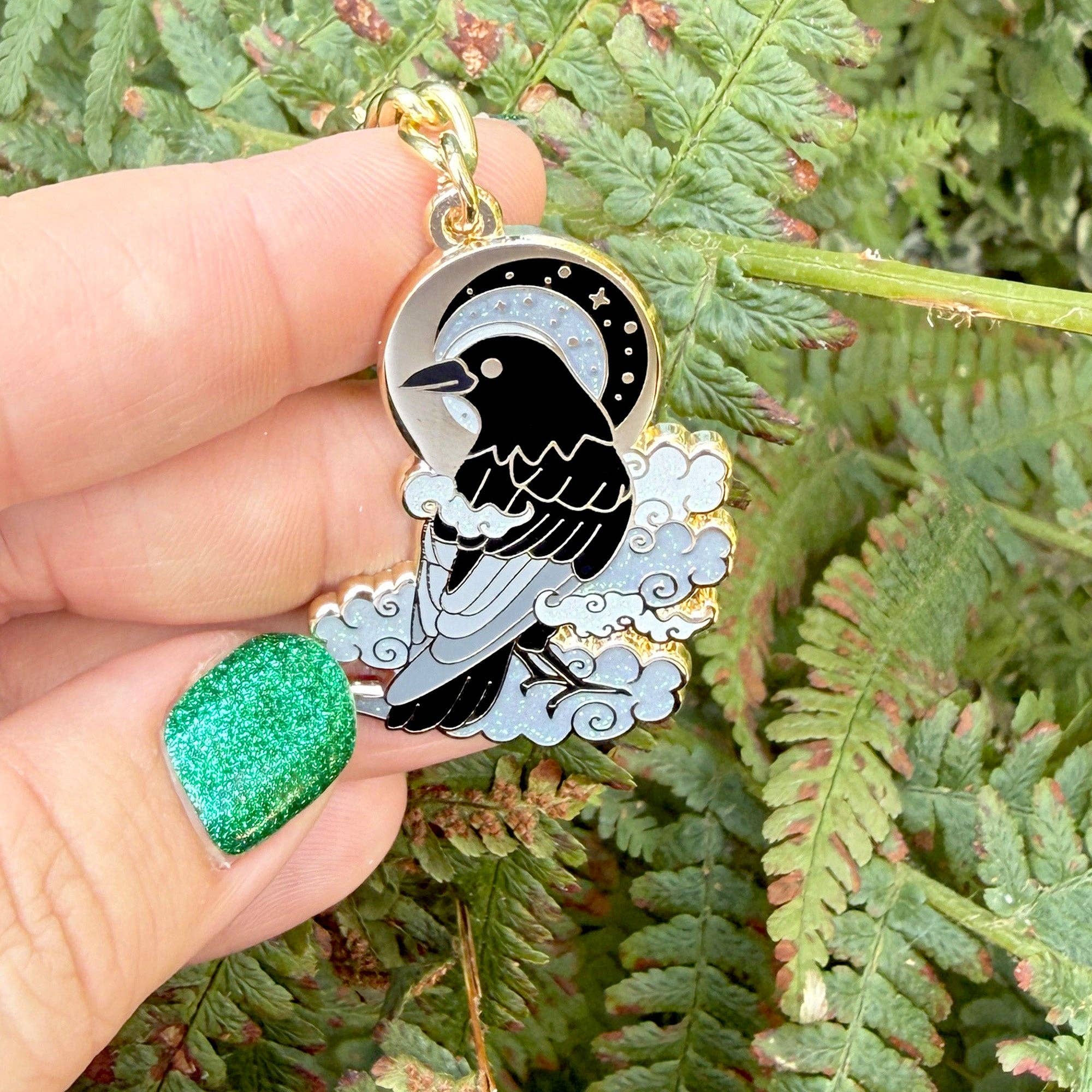 Glitter Punk - Cloud Crow keychain