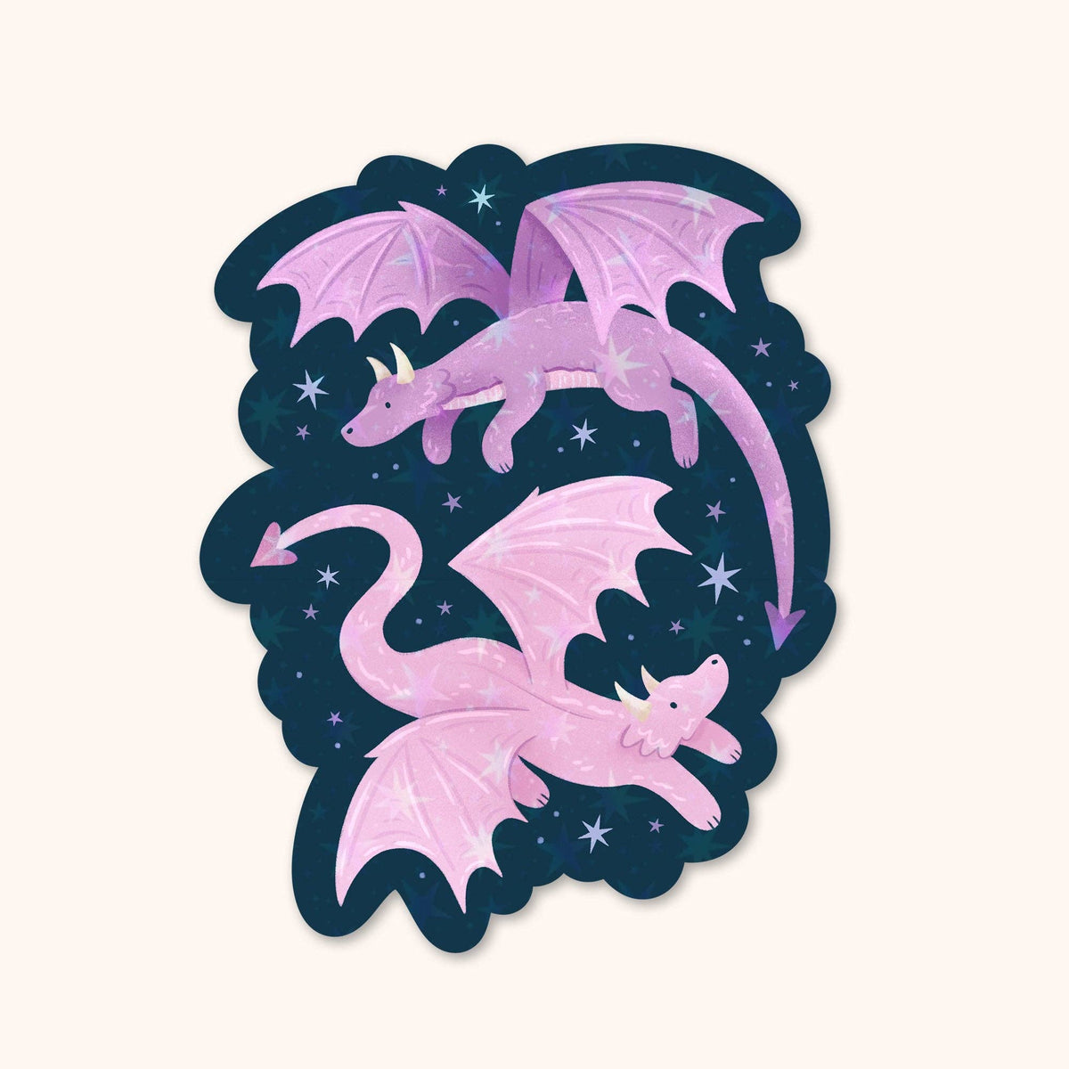 Dragons Stickers, Sparkly Vinyl Die-Cut Fantasy Stickers