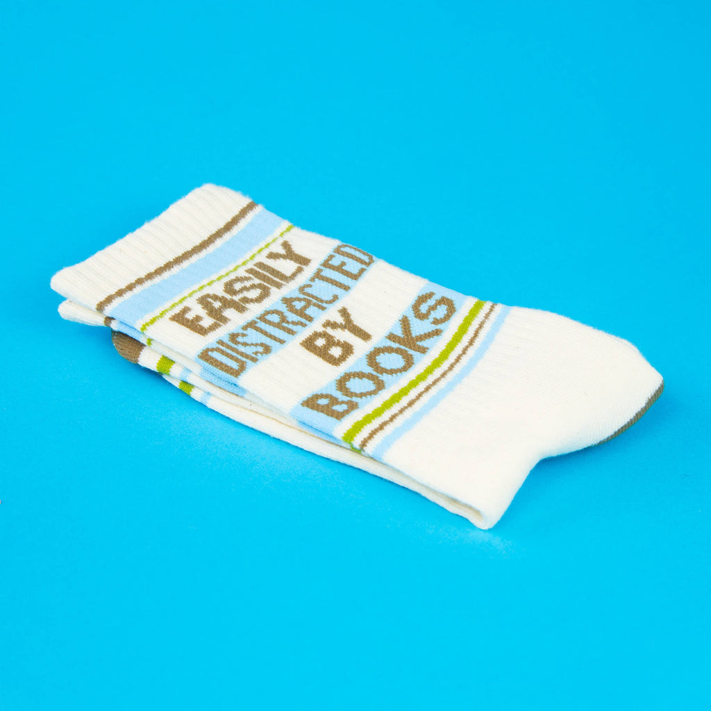Easily Distracted By Books Gym Crew Socks