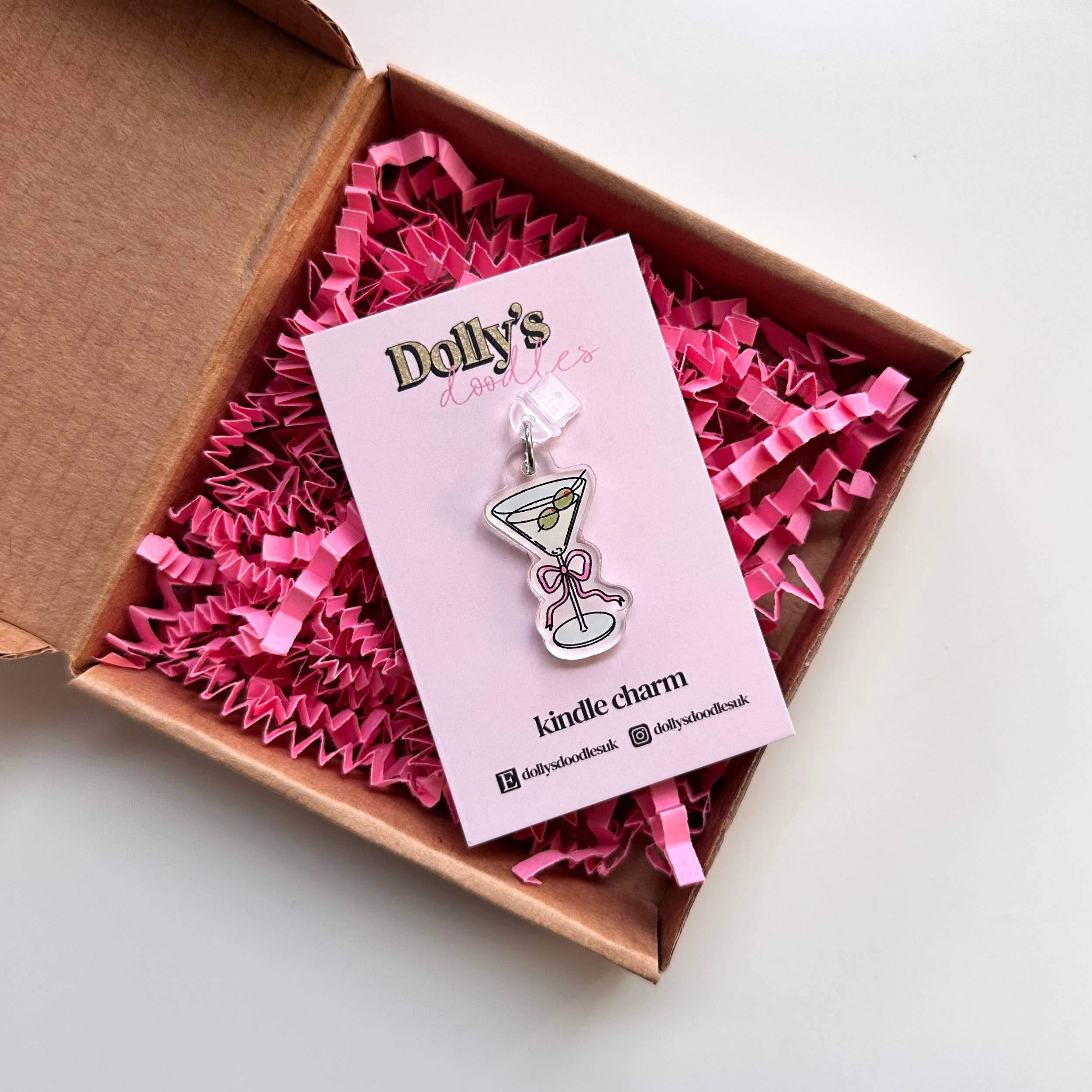 Kindle Charm - Olive Martini Cocktail Cute Reading Gift