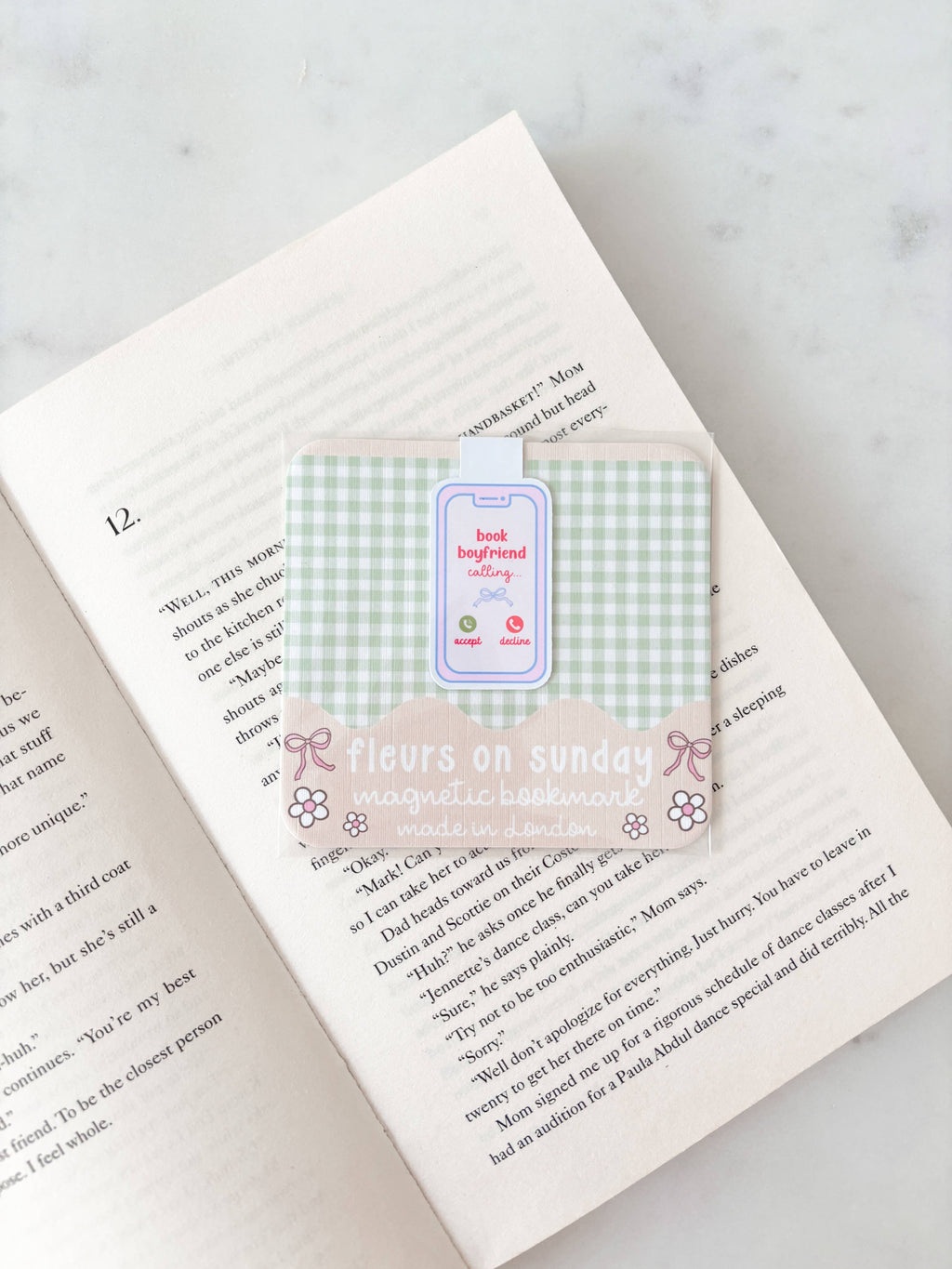 Fleurs on Sunday - Book Boyfriend Calling Magnetic Bookmark