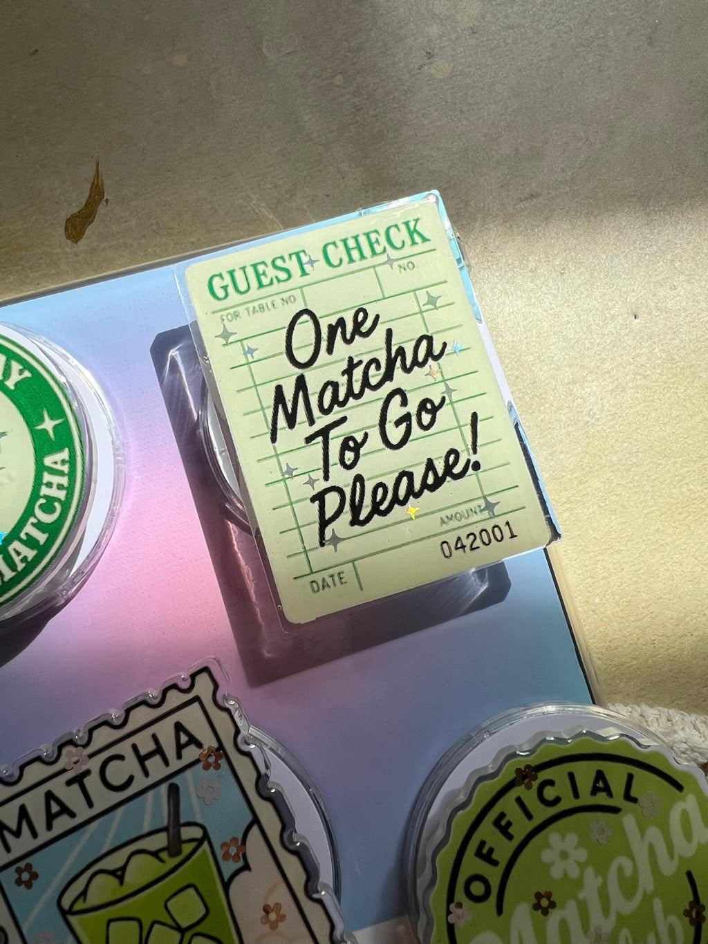 Matcha-Themed Kindle Grip & Phone Holder