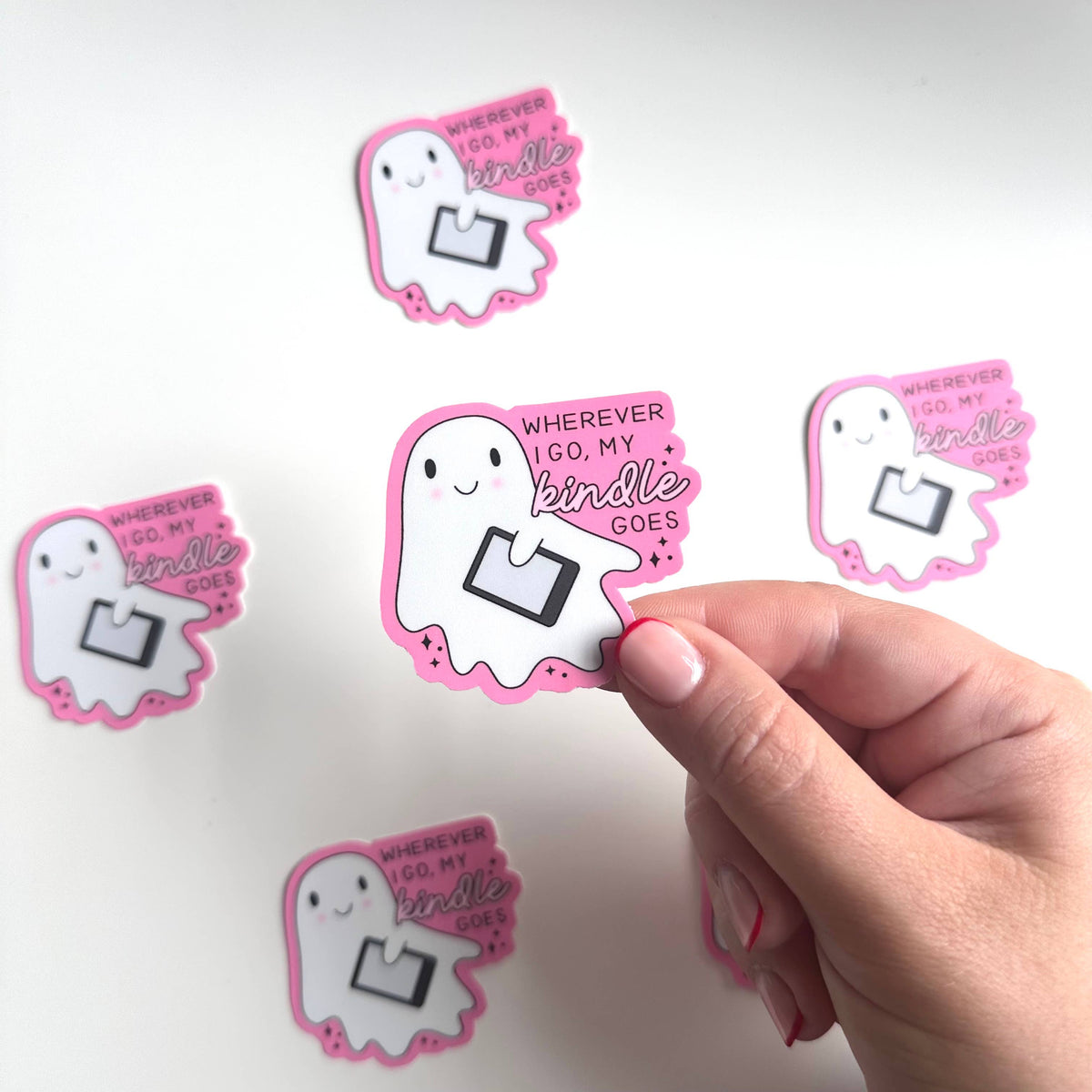 Matte Sticker | Kindle Ghost Book Reading Cute Girly Gift