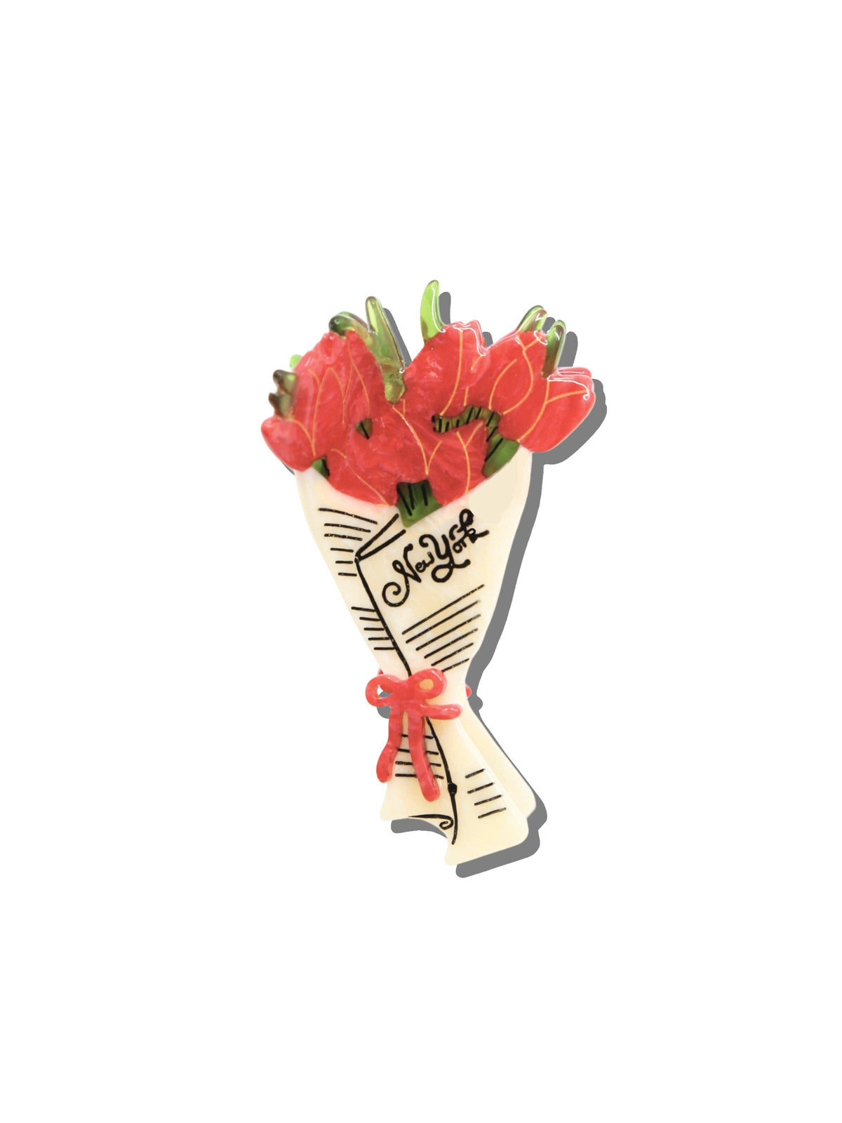 Hand-painted Newspaper Tulips Claw Hair Clip | Eco-Friendly