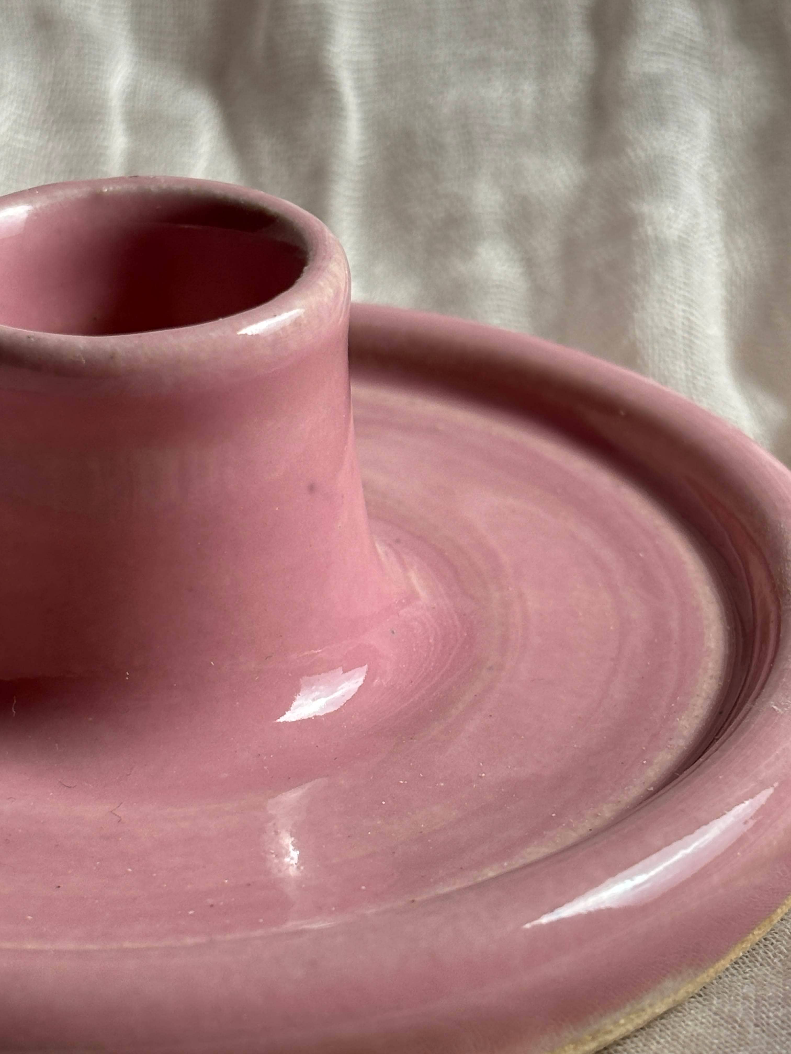 Candy Floss Pink Candlestick Holder