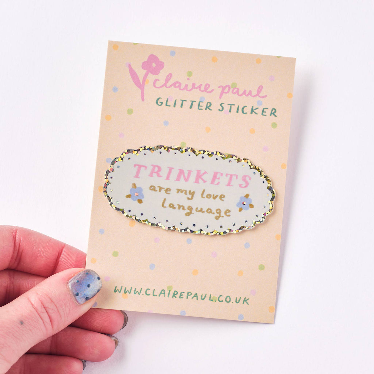 Trinkets Are My Love Language Holographic Sticker