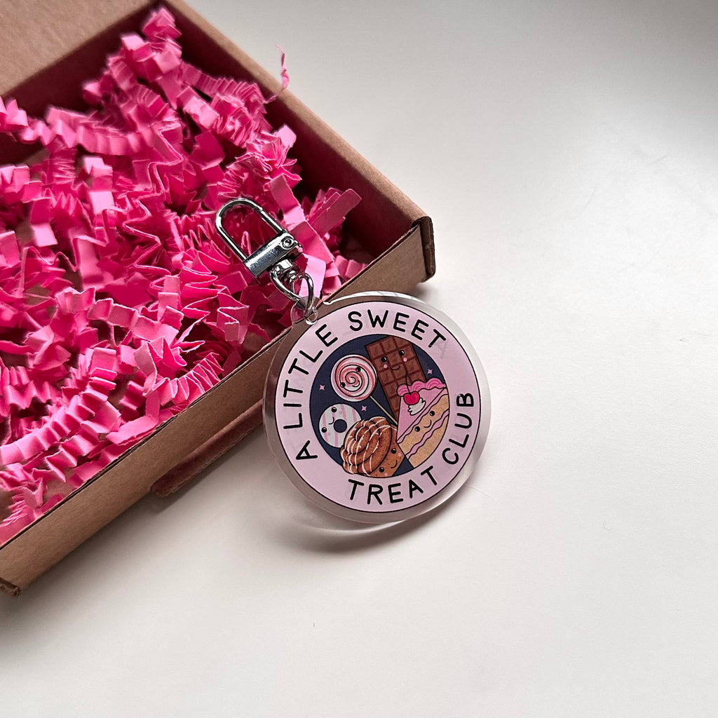 Sweet Treat Keyring Snacks Lover Cute Pink Gift