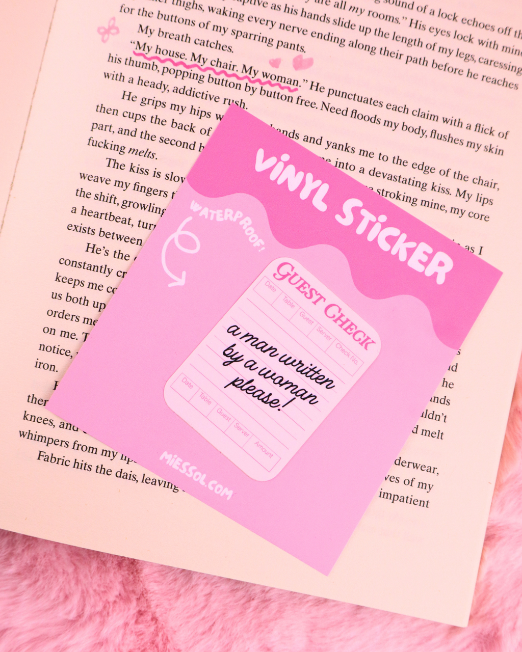 A Man Written By A Woman Please! Vinyl Waterproof Sticker